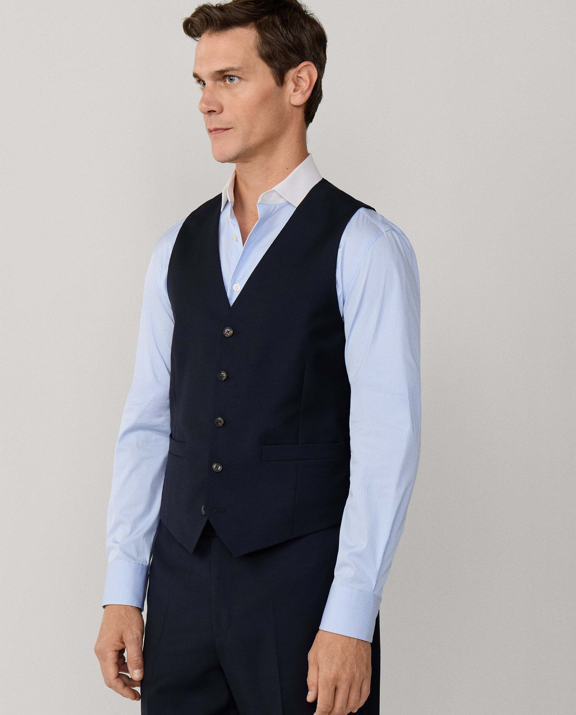 Chaleco de lana - Hackett - tejido en inglaterra - Azul Azul-6
