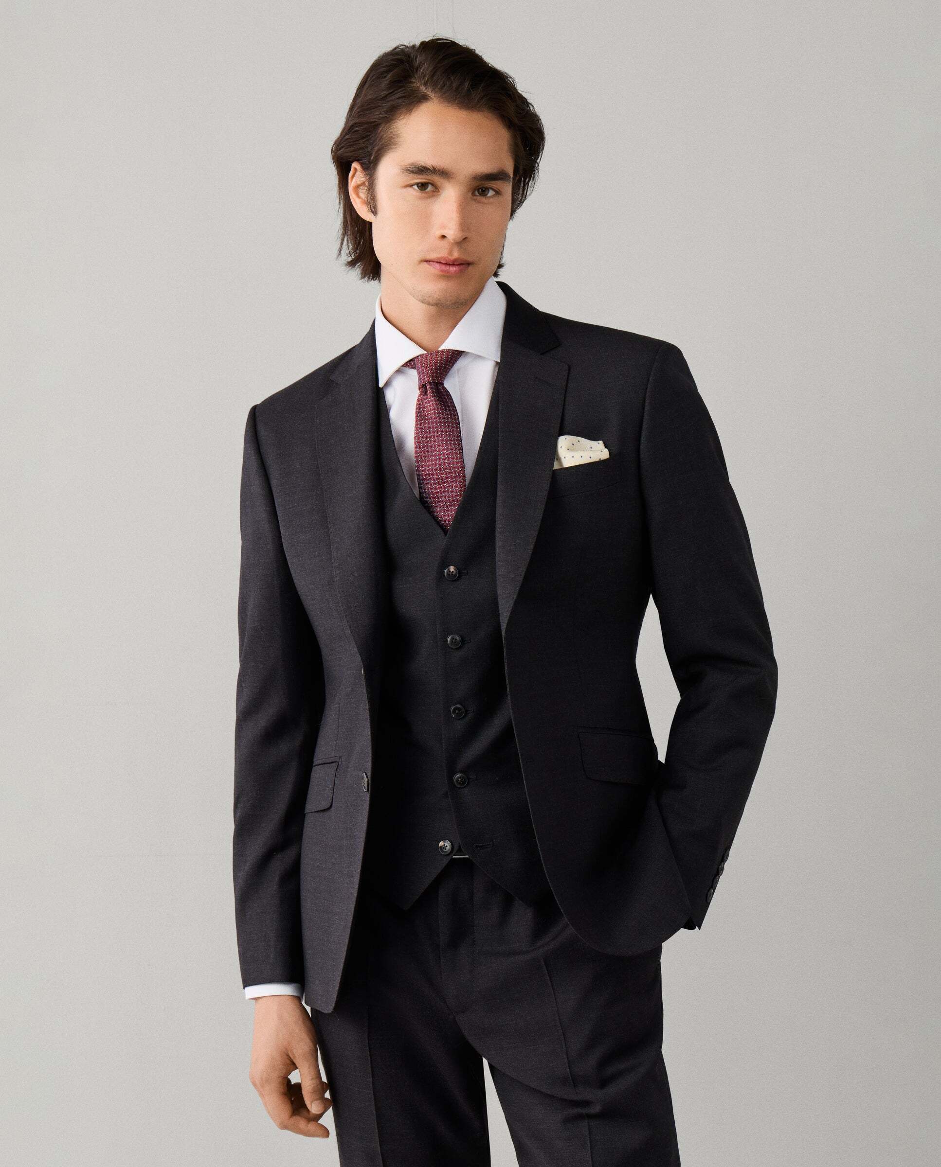 Americana de lana - Hackett - tejida en inglaterra - Gris Gris-7