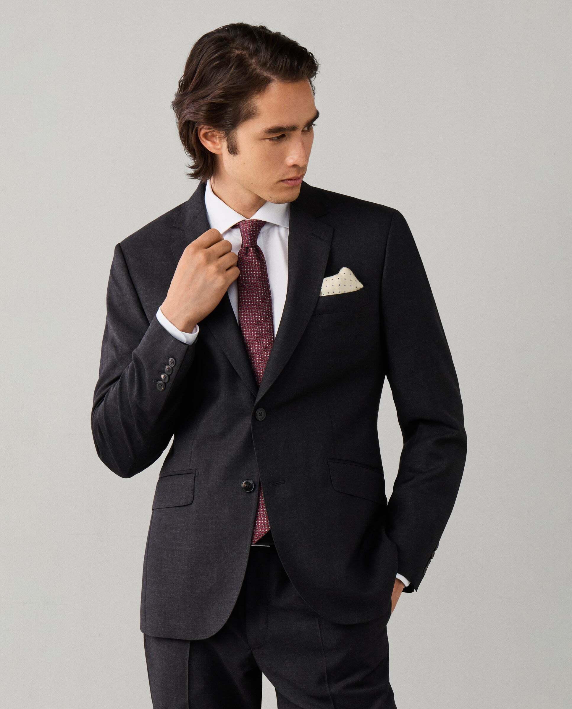 Americana de lana - Hackett - tejida en inglaterra - Gris Gris-8