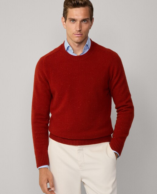Imagen 0 de Jersey de hombre cuello redondo en tejido Donegal