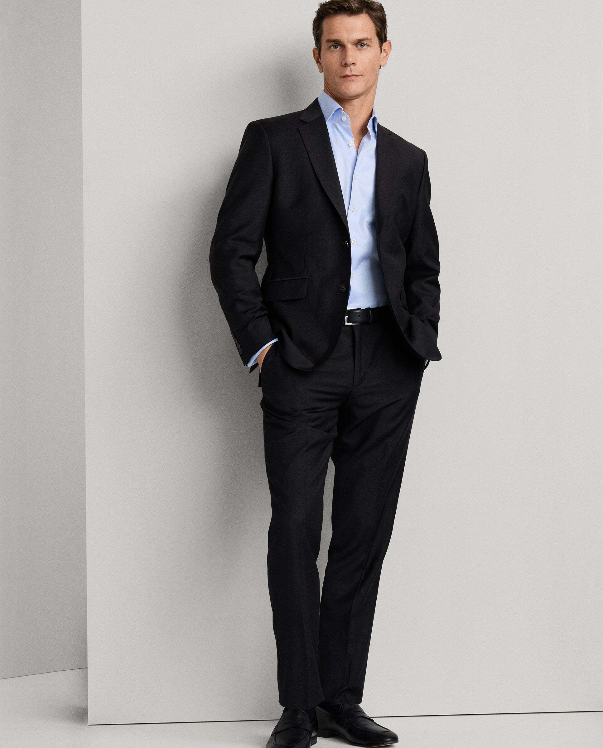 Pantalón de traje de lana - Hackett - tejido en inglaterra - Gris Gris-7