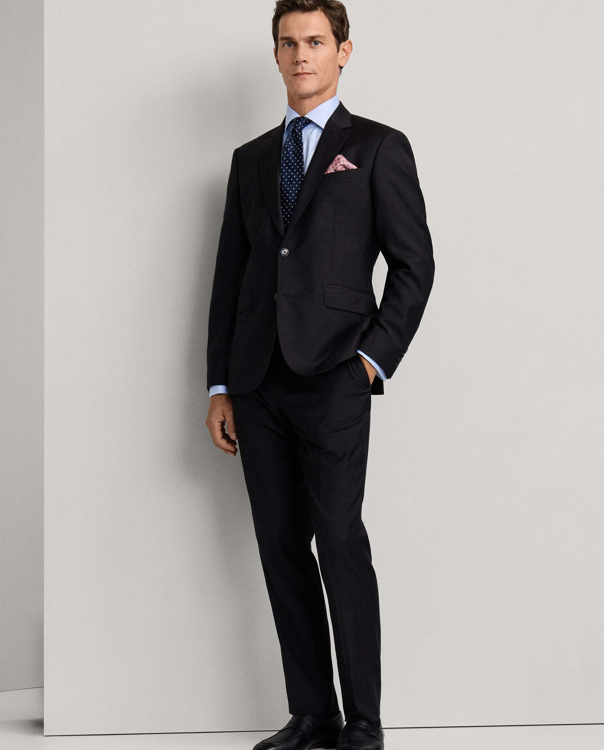 Pantalón de traje de lana - Hackett - tejido en inglaterra - Gris Gris-8
