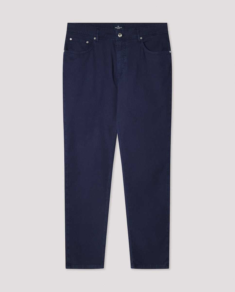 Pantalón De Cinco Bolsillos Ajustado En Azul Navy: Pantalones De Lujo | Harmont&Blaine
