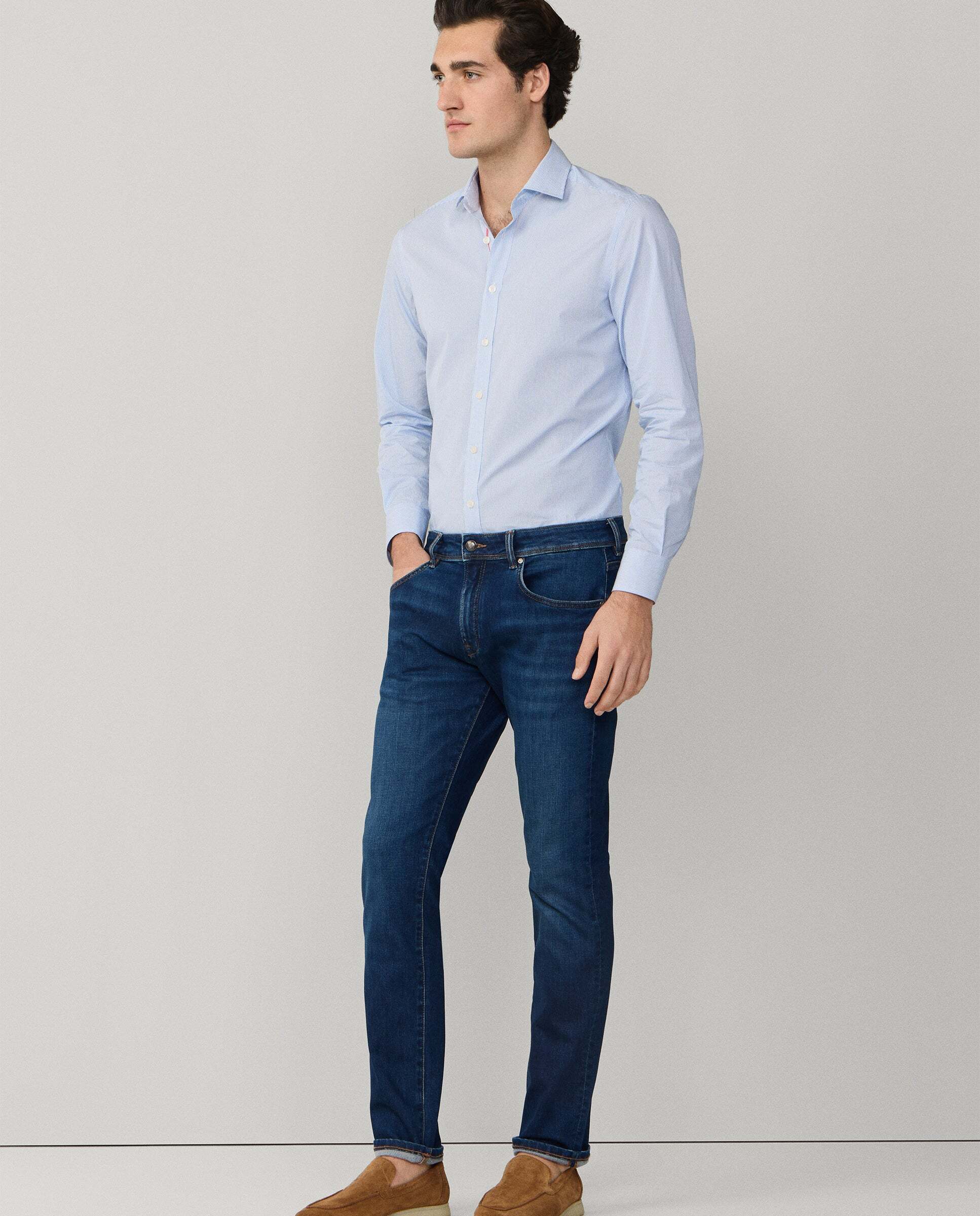 Imagen 6 de Vaqueros powerflex lavado vintage fit slim - Hackett - Azul Azul