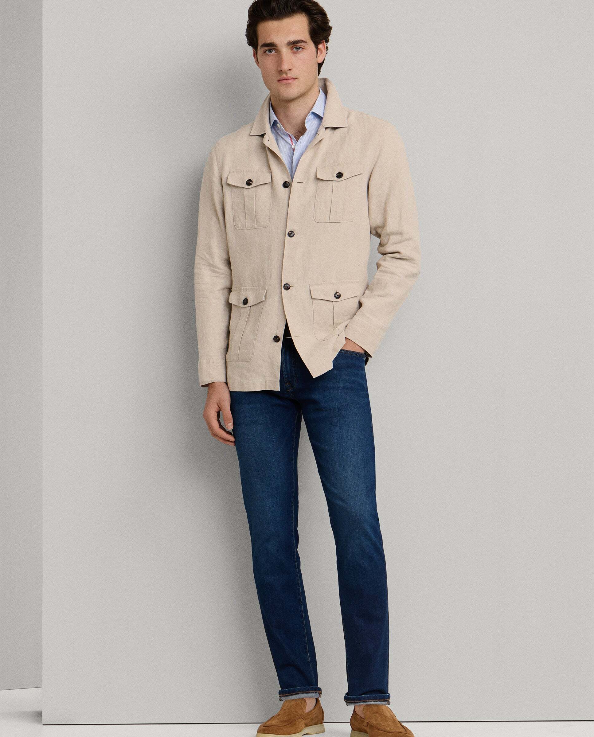 Imagen 7 de Vaqueros powerflex lavado vintage fit slim - Hackett - Azul Azul
