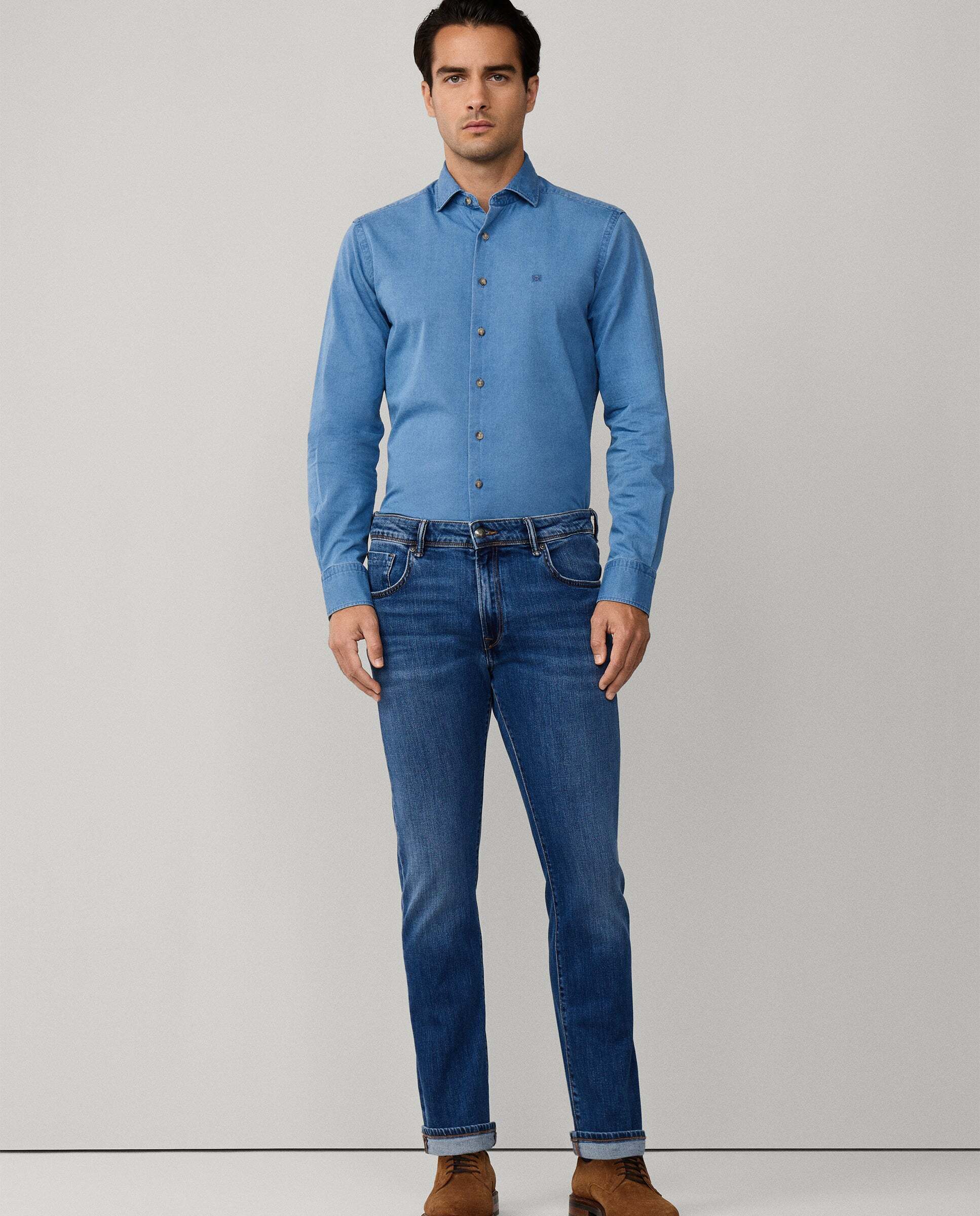Imagen 0 de Vaqueros de hombre elásticos lavado vintage fit slim Azul