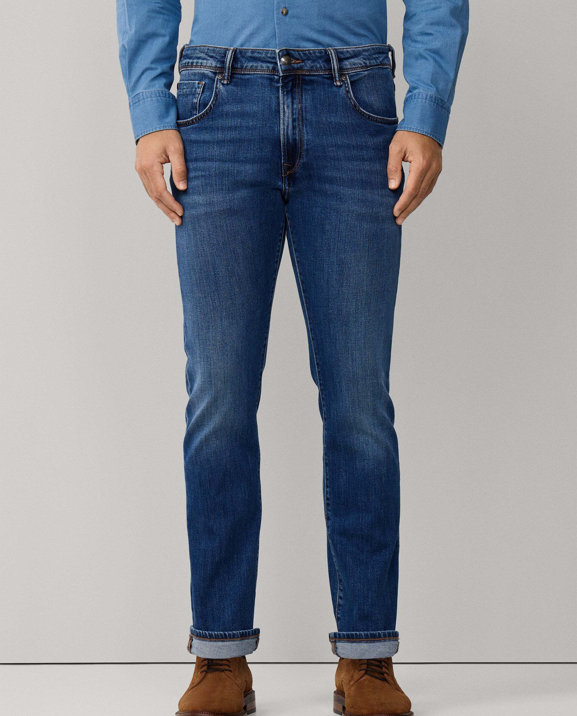 Vaqueros de hombre elásticos lavado vintage fit slim - Hackett - Azul Azul-2