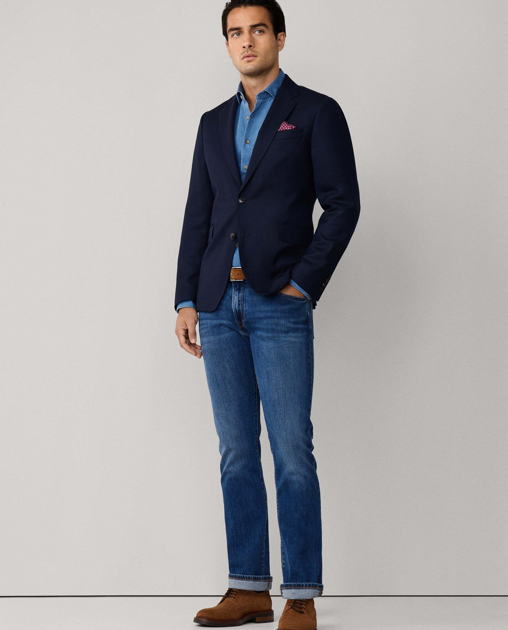Vaqueros de hombre elásticos lavado vintage fit slim - Hackett - Azul Azul-7
