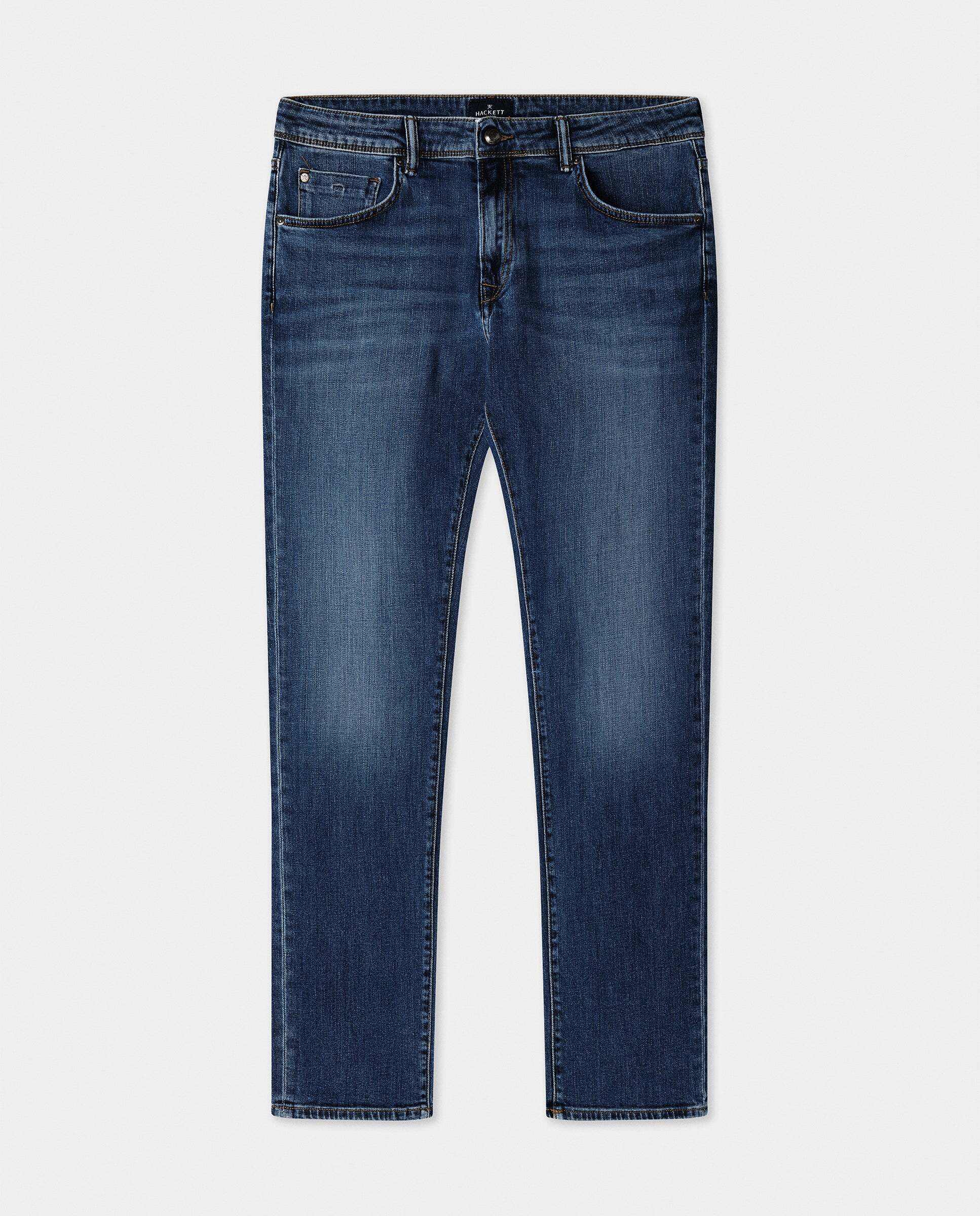 Vaqueros de hombre elásticos lavado vintage fit slim - Hackett - Azul Azul-9