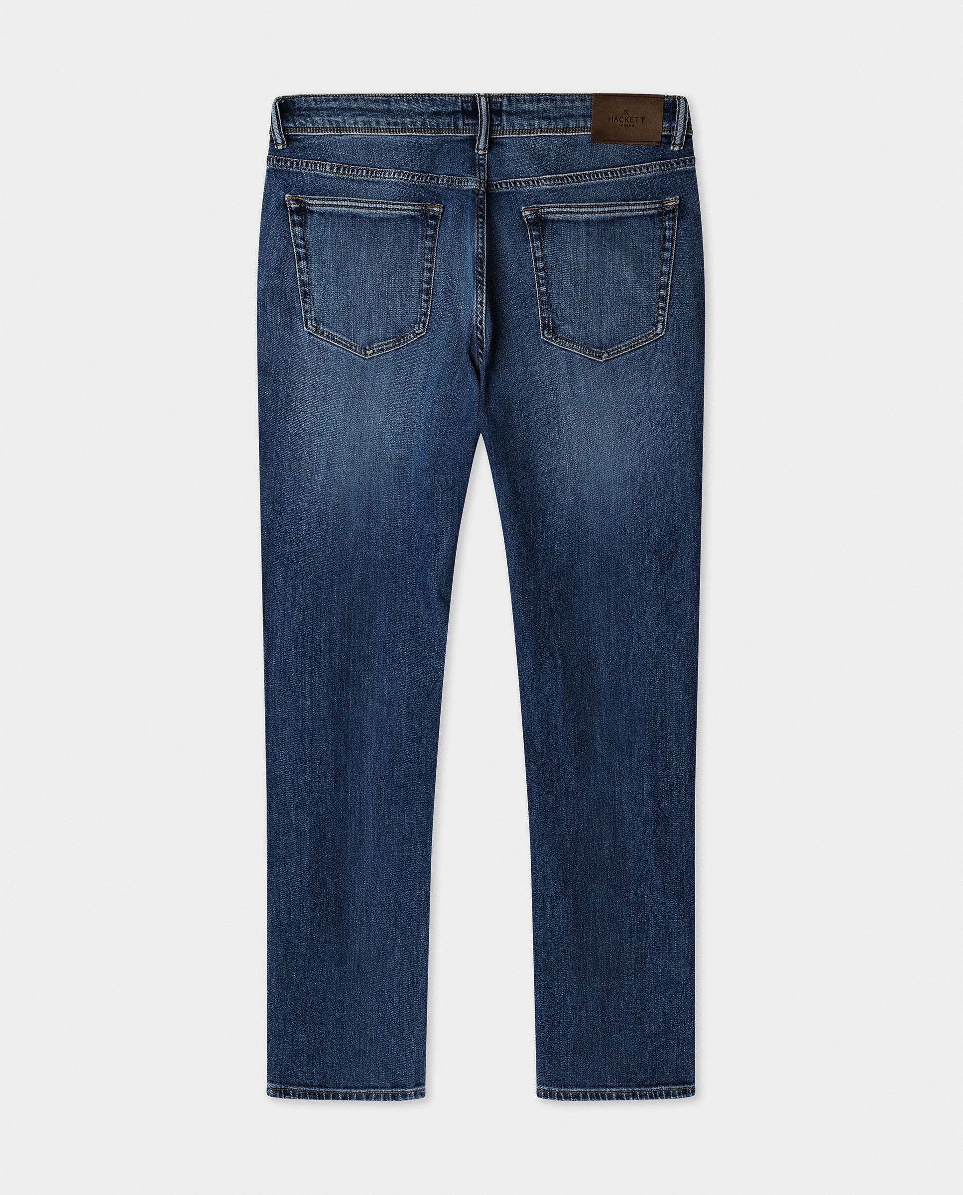 Vaqueros de hombre elásticos lavado vintage fit slim - Hackett - Azul Azul-8