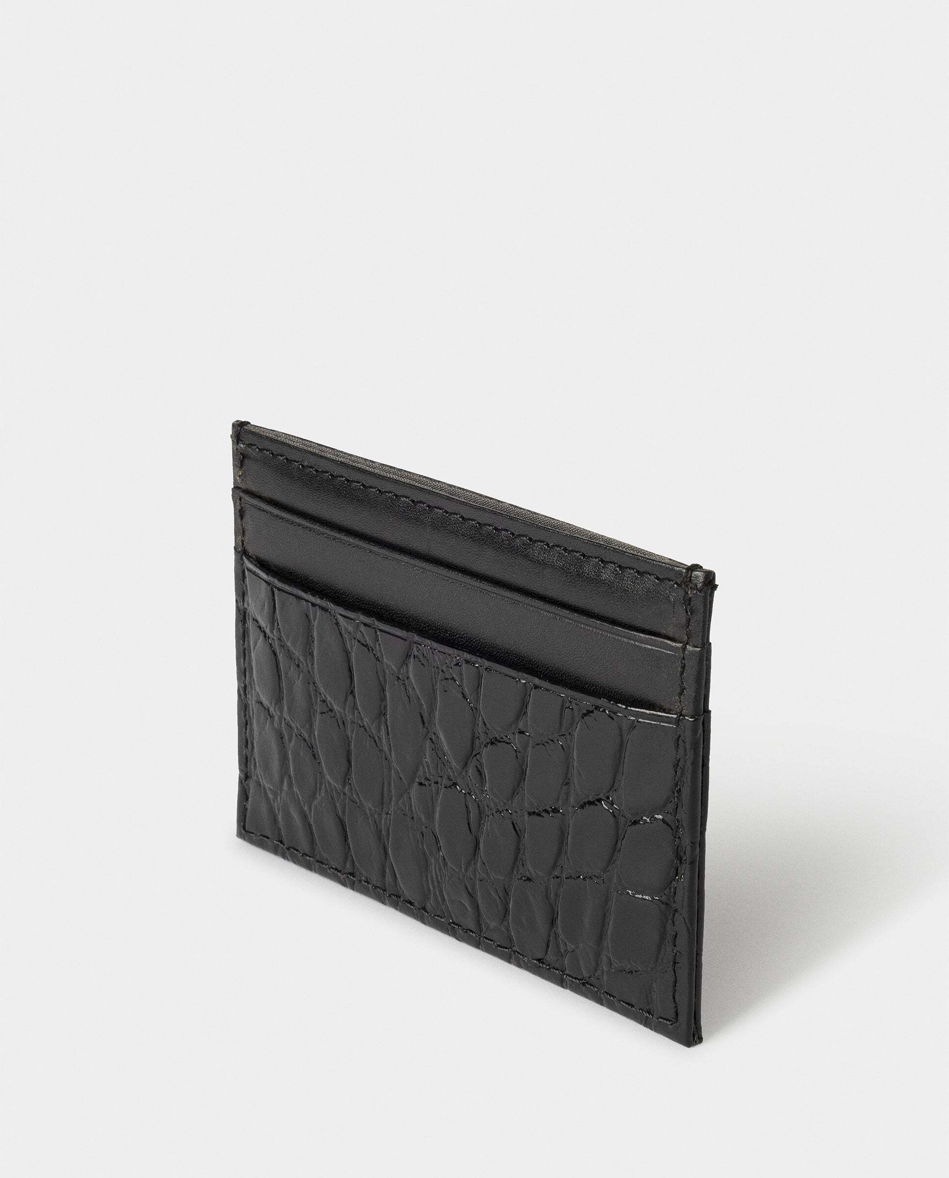 Portadocumentos de piel estampado cocodrilo - Hackett - Negro Negro-2