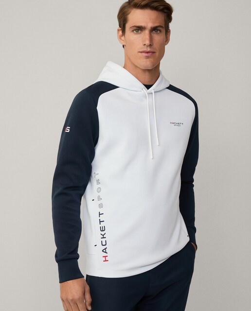 Imagen 0 de Sudadera de hombre con capucha en diseño bicolor