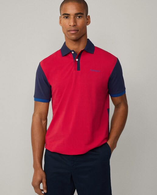 Imagen 0 de Polo piqué de hombre manga corta color block