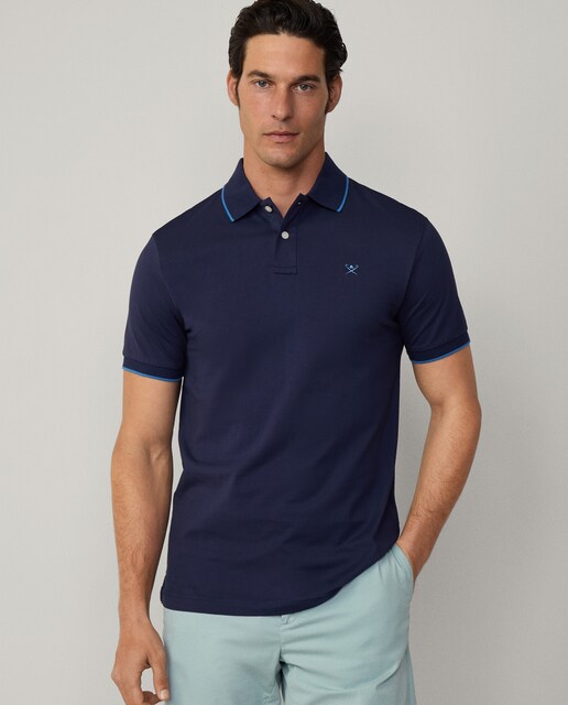 Imagen 0 de Polo de hombre manga corta con ribetes