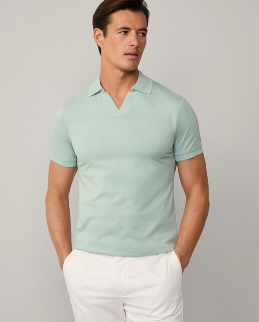 Imagen 0 de Polo de hombre en tejido jersey con cuello johnny