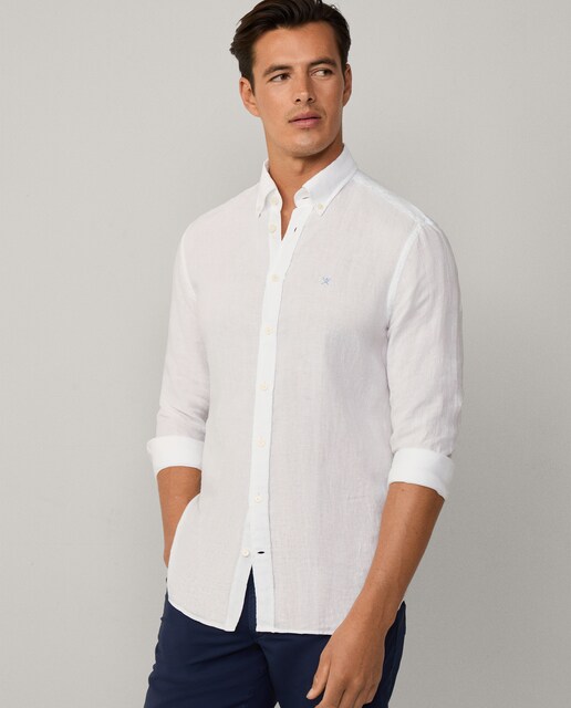 Imagen 0 de Camisa de lino de hombre tailored fit teñida en prenda