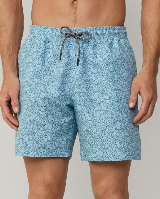 Imagen 0 de Bañador bermuda de hombre con estampado de hojas
