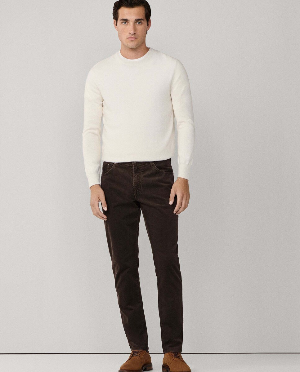 Pantalón de hombre trinity bolsillos pana fit regular 38/28 Largo 32  Marrón oscuro