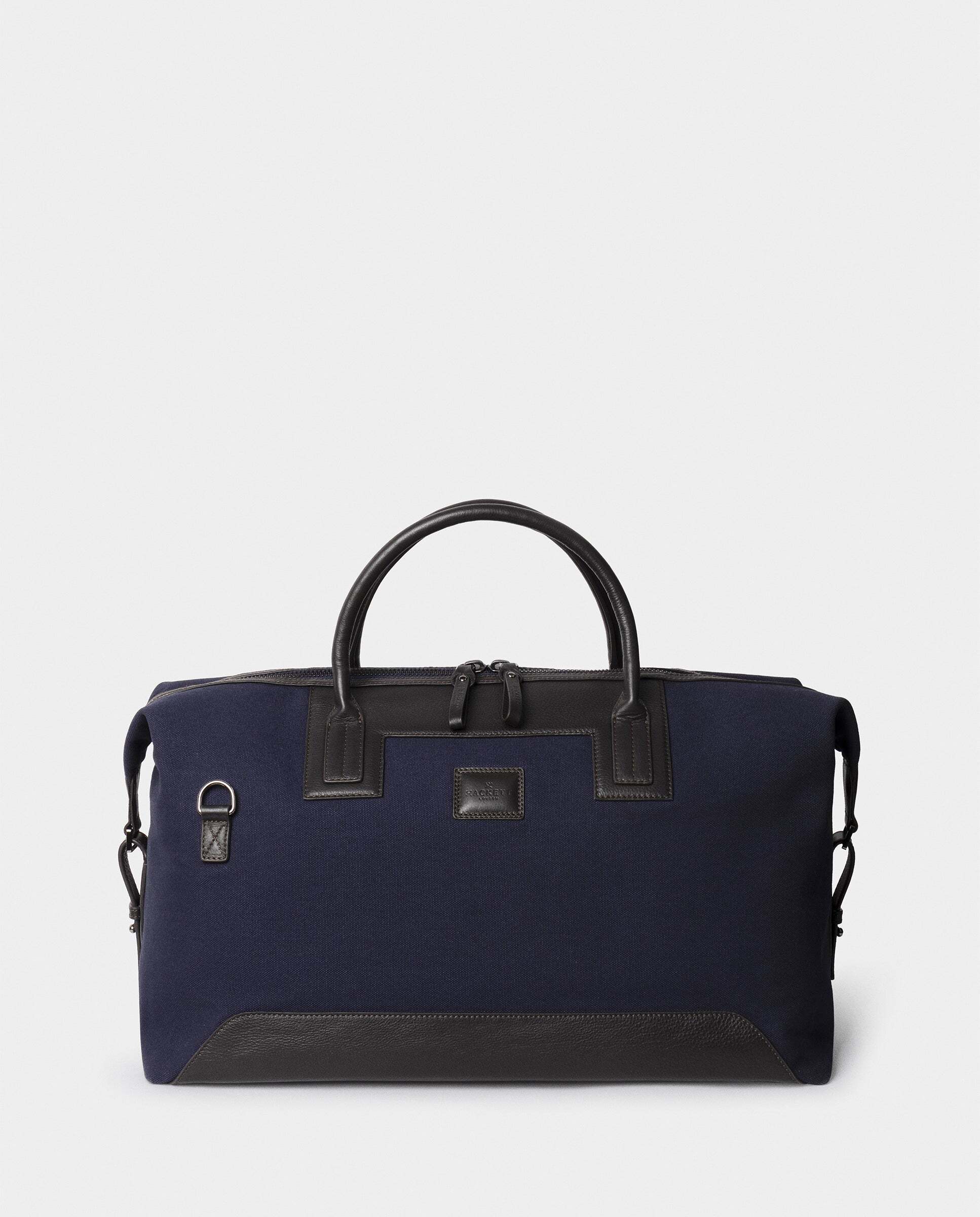 Bolso de viaje 24 horas en lona wells - Hackett - Azul marino Azul marino-1