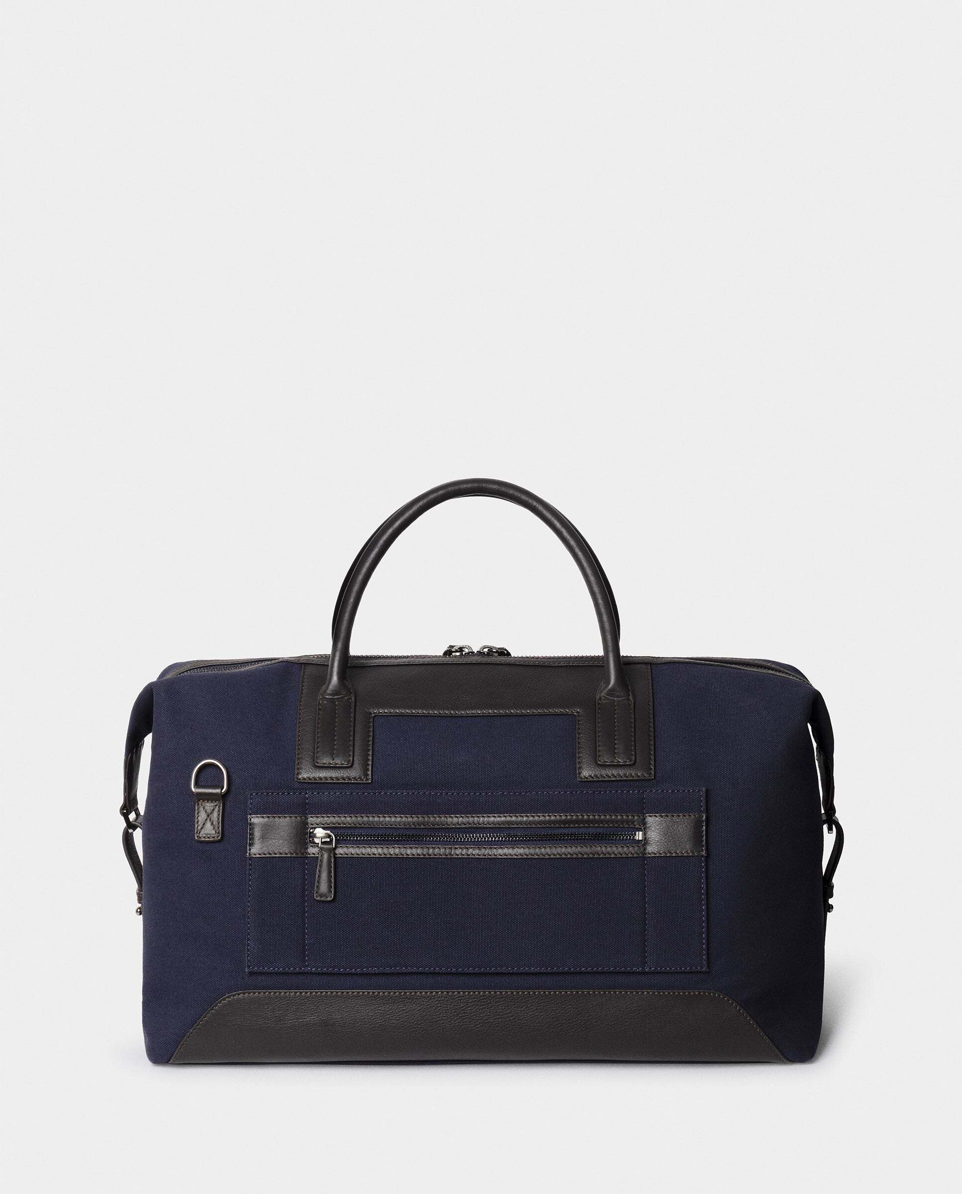 Bolso de viaje 24 horas en lona wells - Hackett - Azul marino Azul marino-3