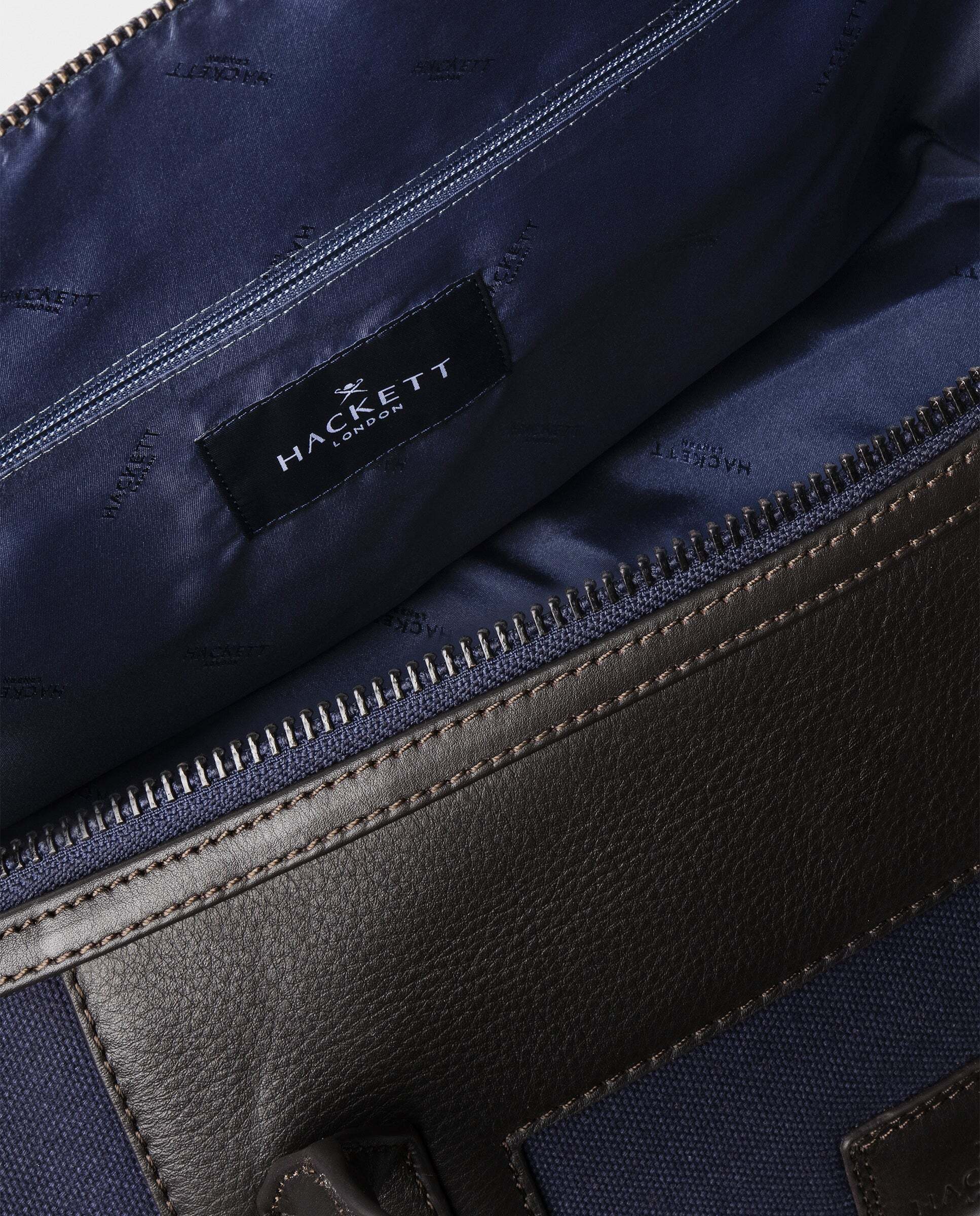 Bolso de viaje 24 horas en lona wells - Hackett - Azul marino Azul marino-4