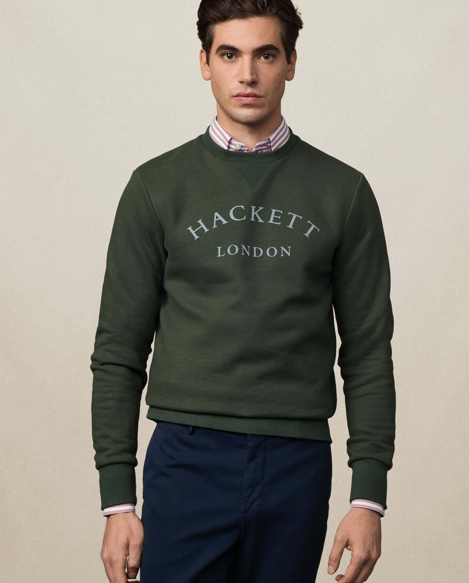 Sudadera de hombre cuello redondo con logo · Hackett · El Corte Inglés