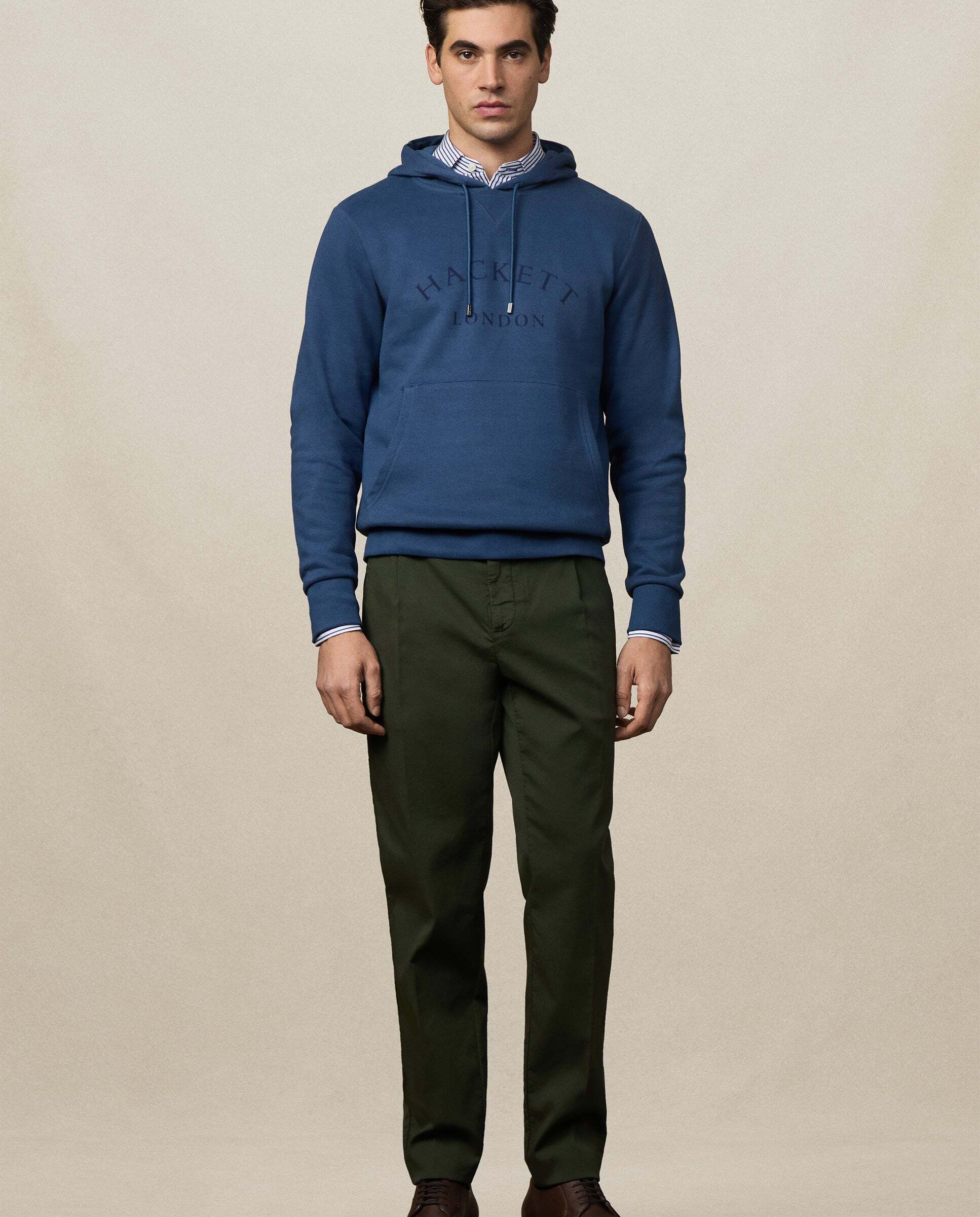 Sudadera de hombre con capucha y logo - Hackett - Indigo Indigo-2