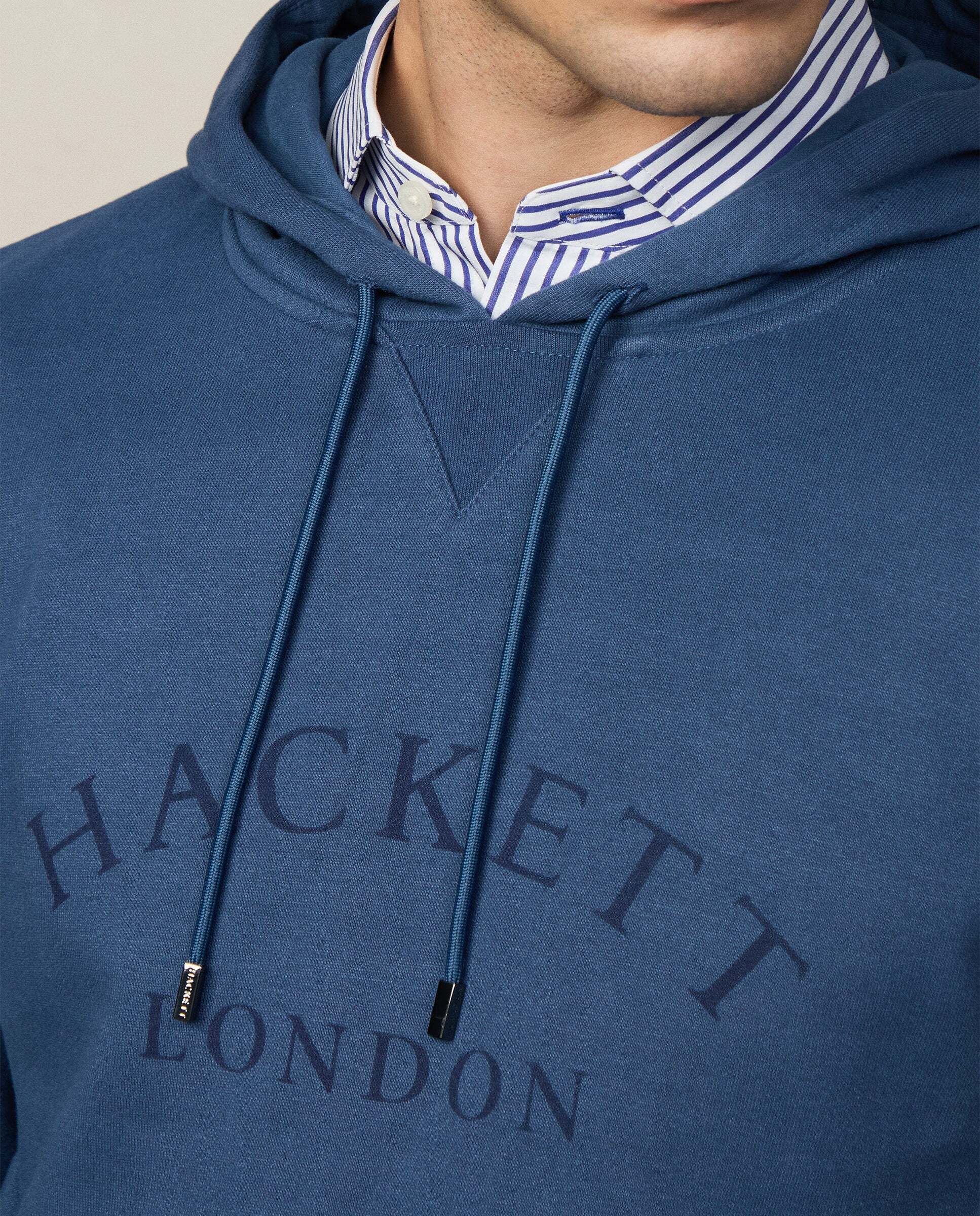 Sudadera de hombre con capucha y logo - Hackett - Indigo Indigo-4