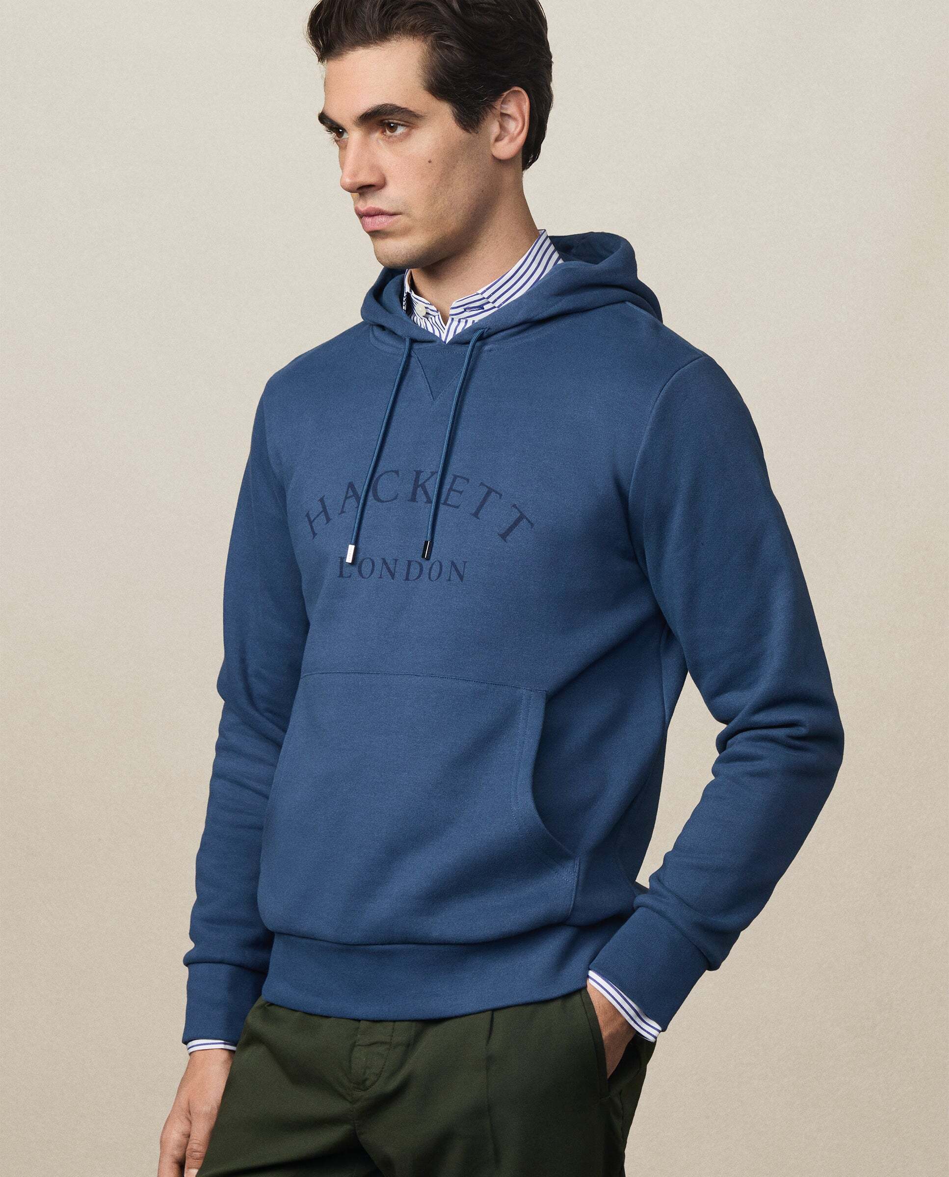 Sudadera de hombre con capucha y logo - Hackett - Indigo Indigo-5