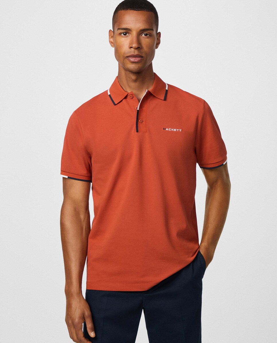 Polo de hombre manga corta con ribete fit clásico · Hackett · El