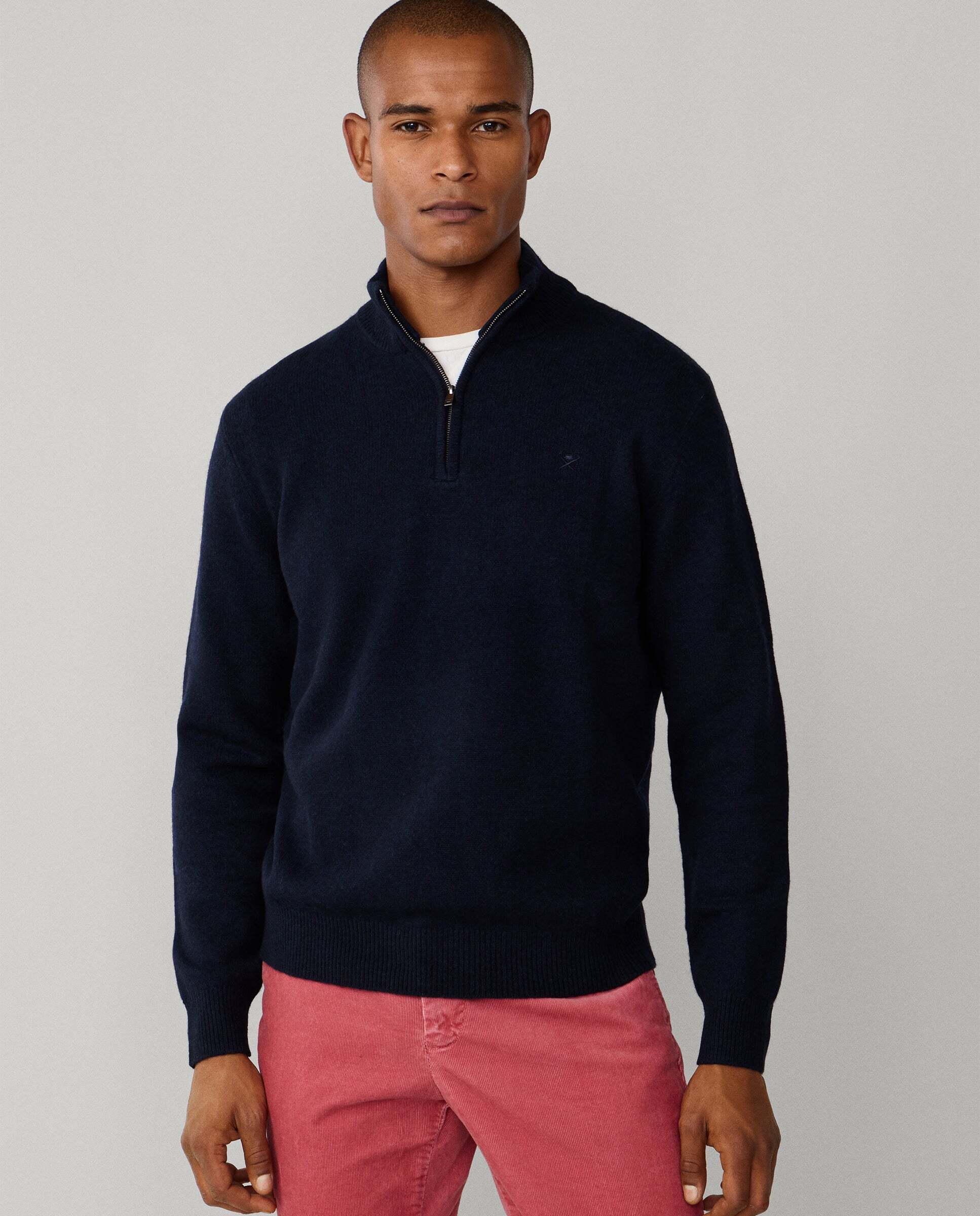 Hackett - Jersey en lana de cordero con cremallera.