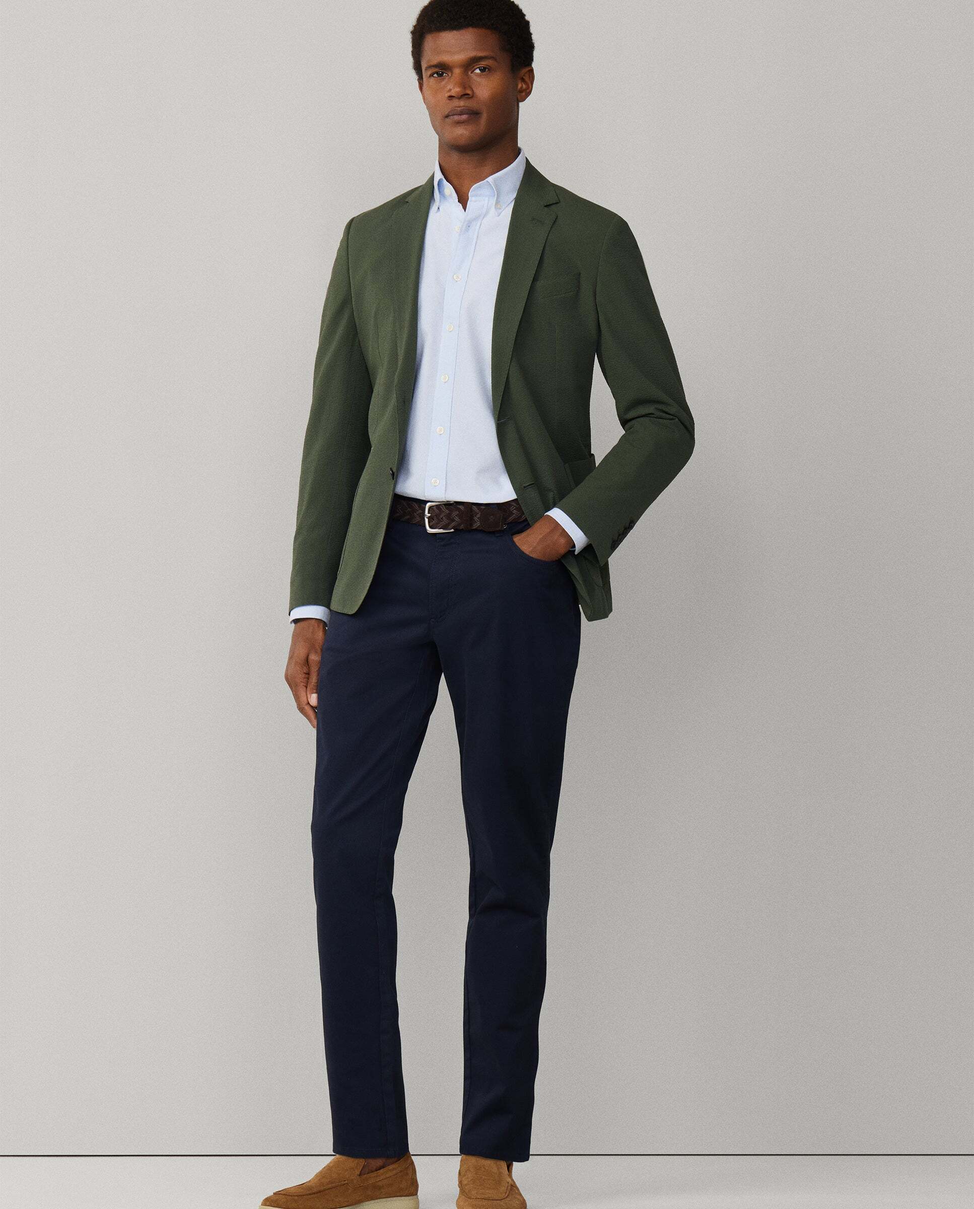 Pantalón de hombre trinity 5 bolsillos fit regular - Hackett - Azul Azul-7