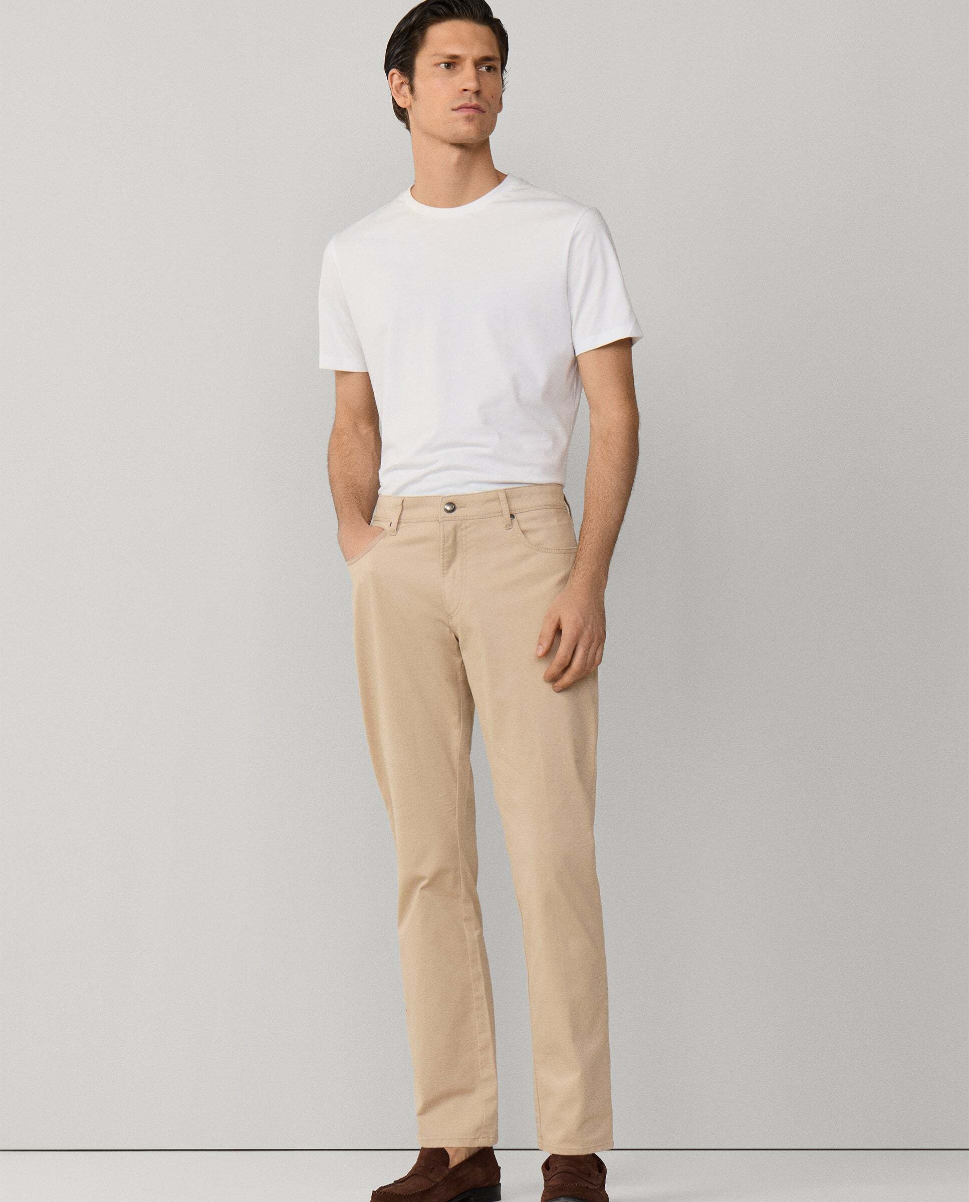 Pantalón de hombre trinity 5 bolsillos fit regular - Hackett - Natural Natural-1