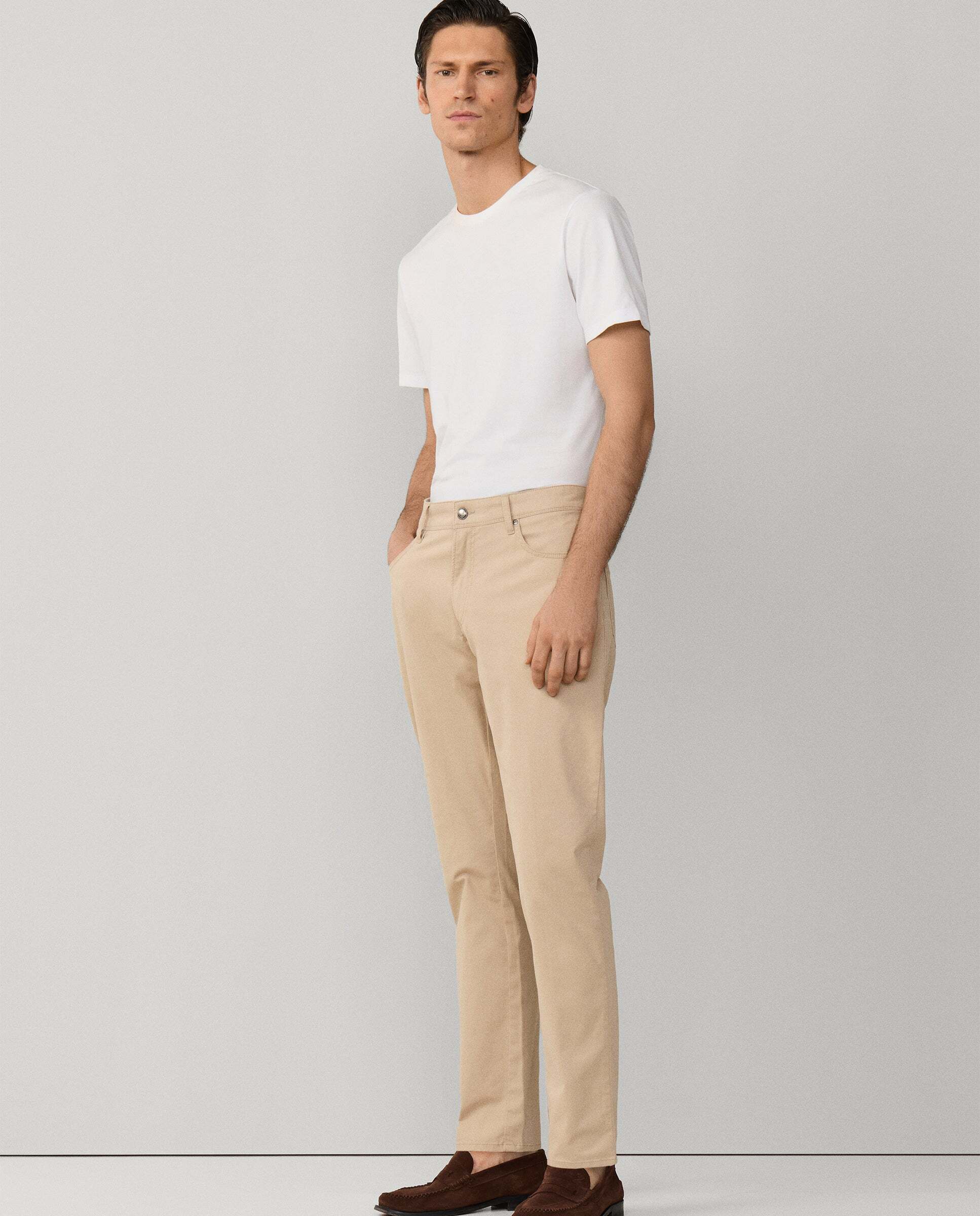 Pantalón de hombre trinity 5 bolsillos fit regular - Hackett - Natural Natural-6
