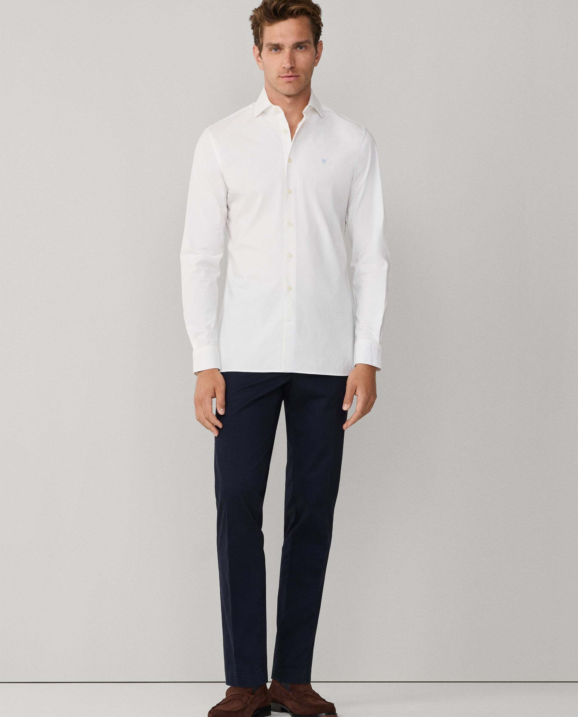 Chino kensington de hombre de algodón elástico fit slim - Hackett - Azul Azul-1