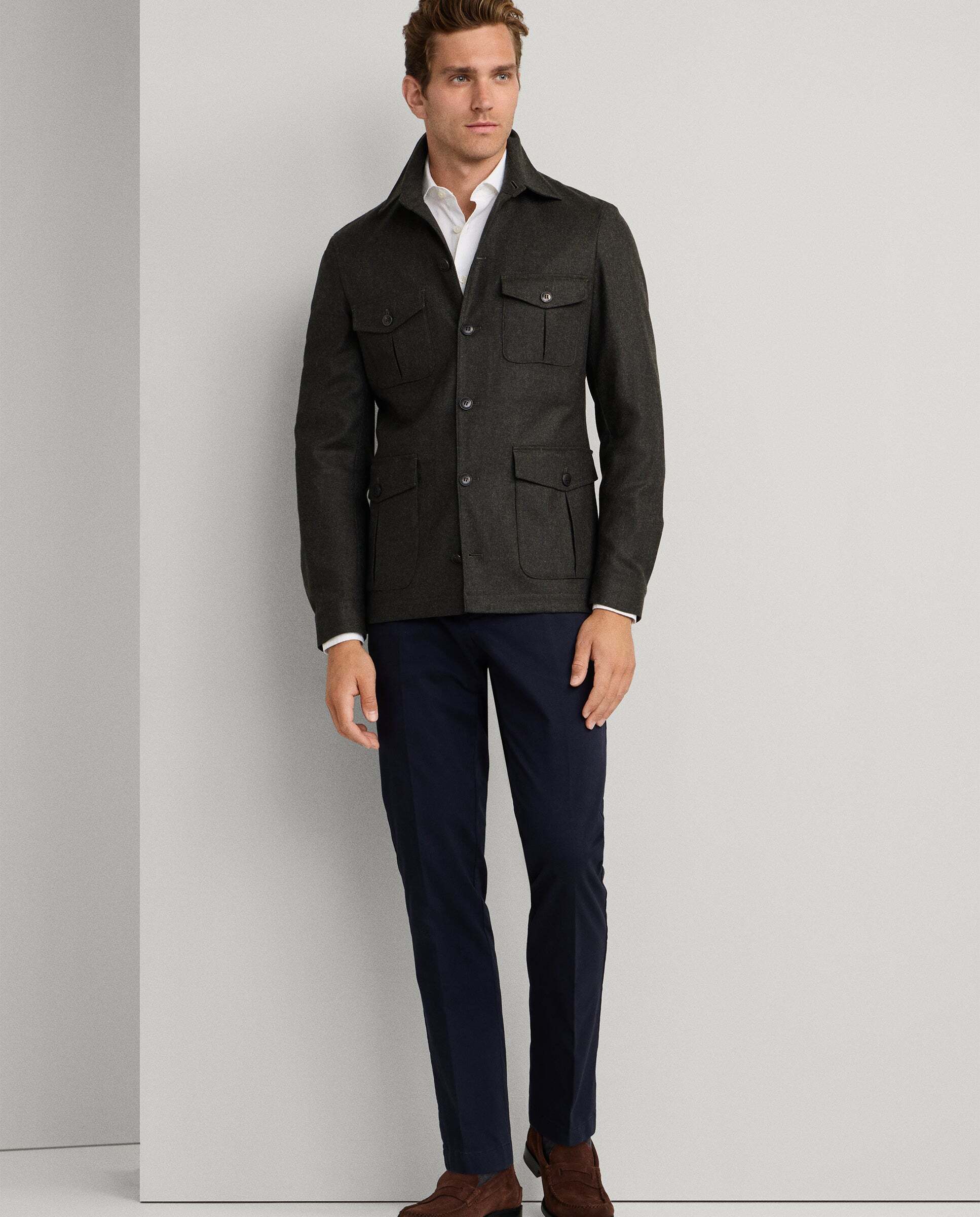 Chino kensington de hombre de algodón elástico fit slim - Hackett - Azul Azul-7
