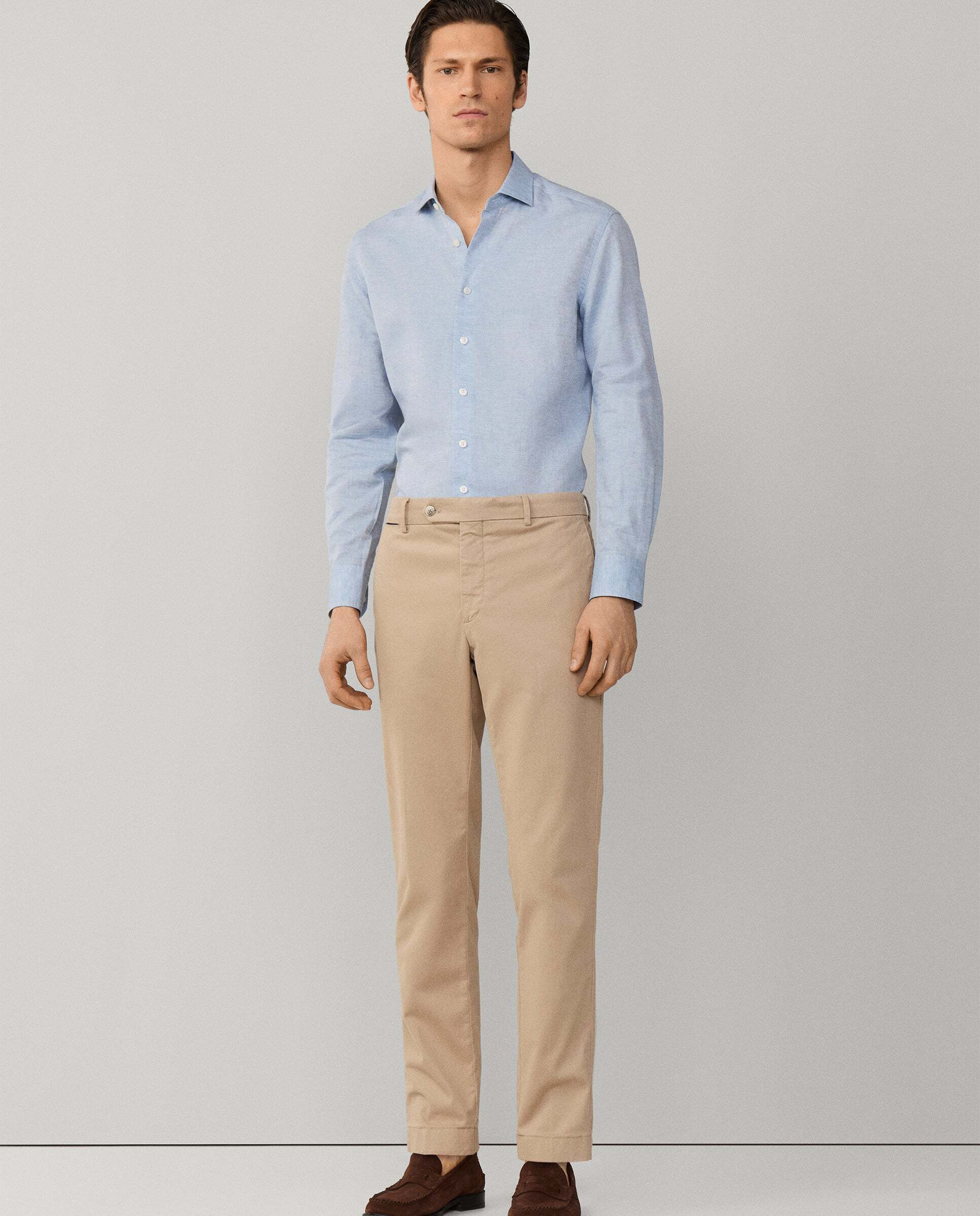 Chino kensington de hombre de algodón elástico fit slim - Hackett - Natural Natural-1