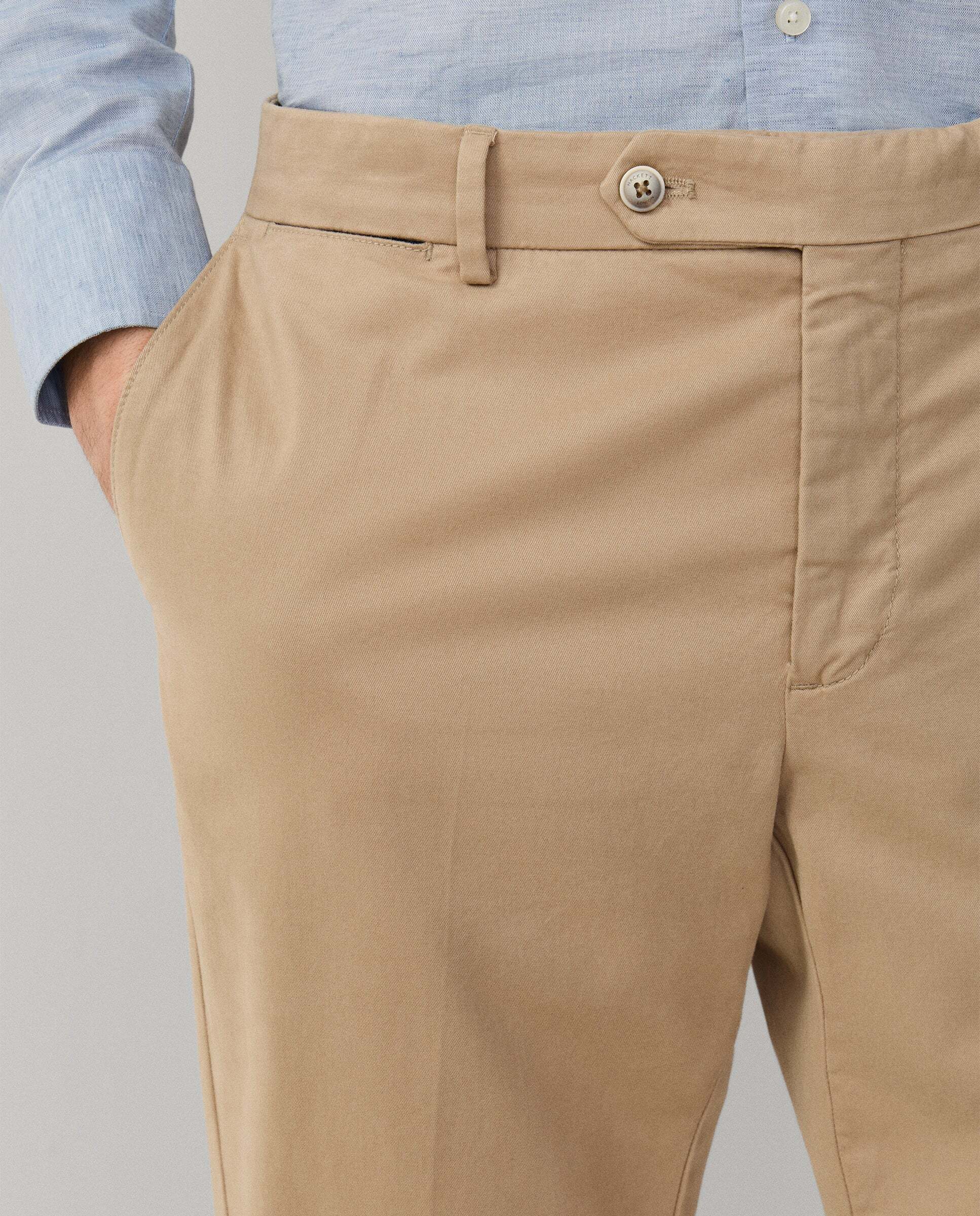 Chino kensington de hombre de algodón elástico fit slim - Hackett - Natural Natural-4