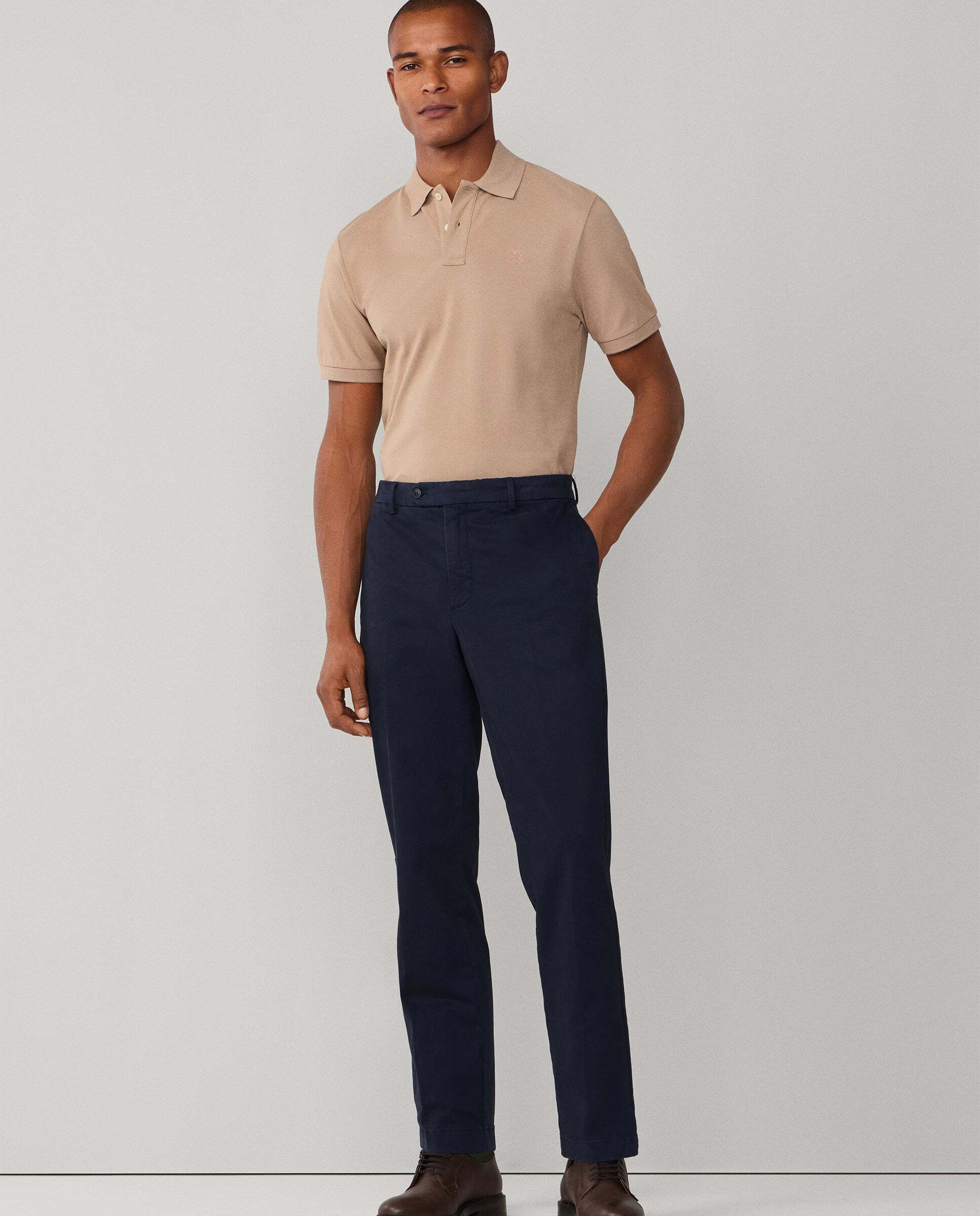 Chino sanderson de hombre de algodón elástico fit tailored - Hackett - Azul Azul-6