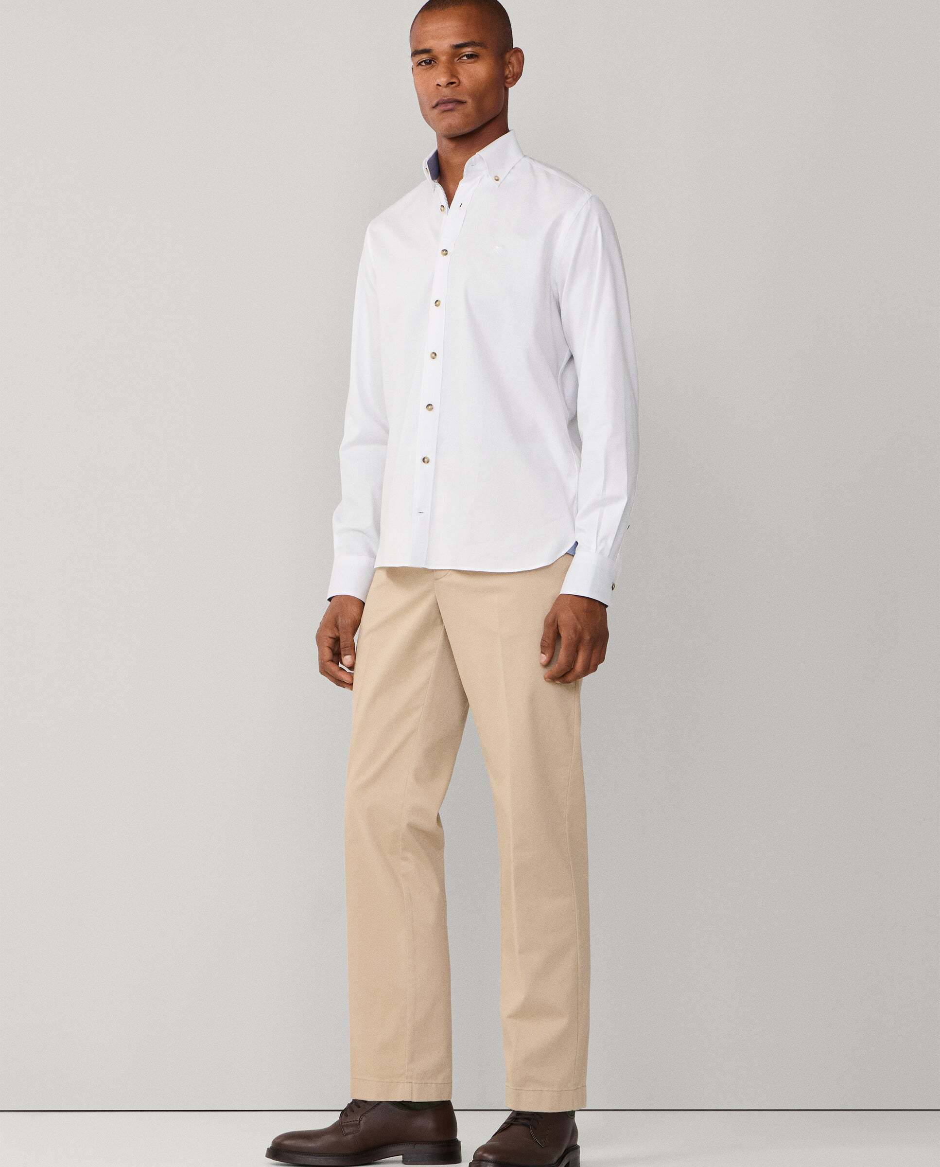 Chino sanderson de hombre de algodón elástico fit tailored - Hackett - Natural Natural-6