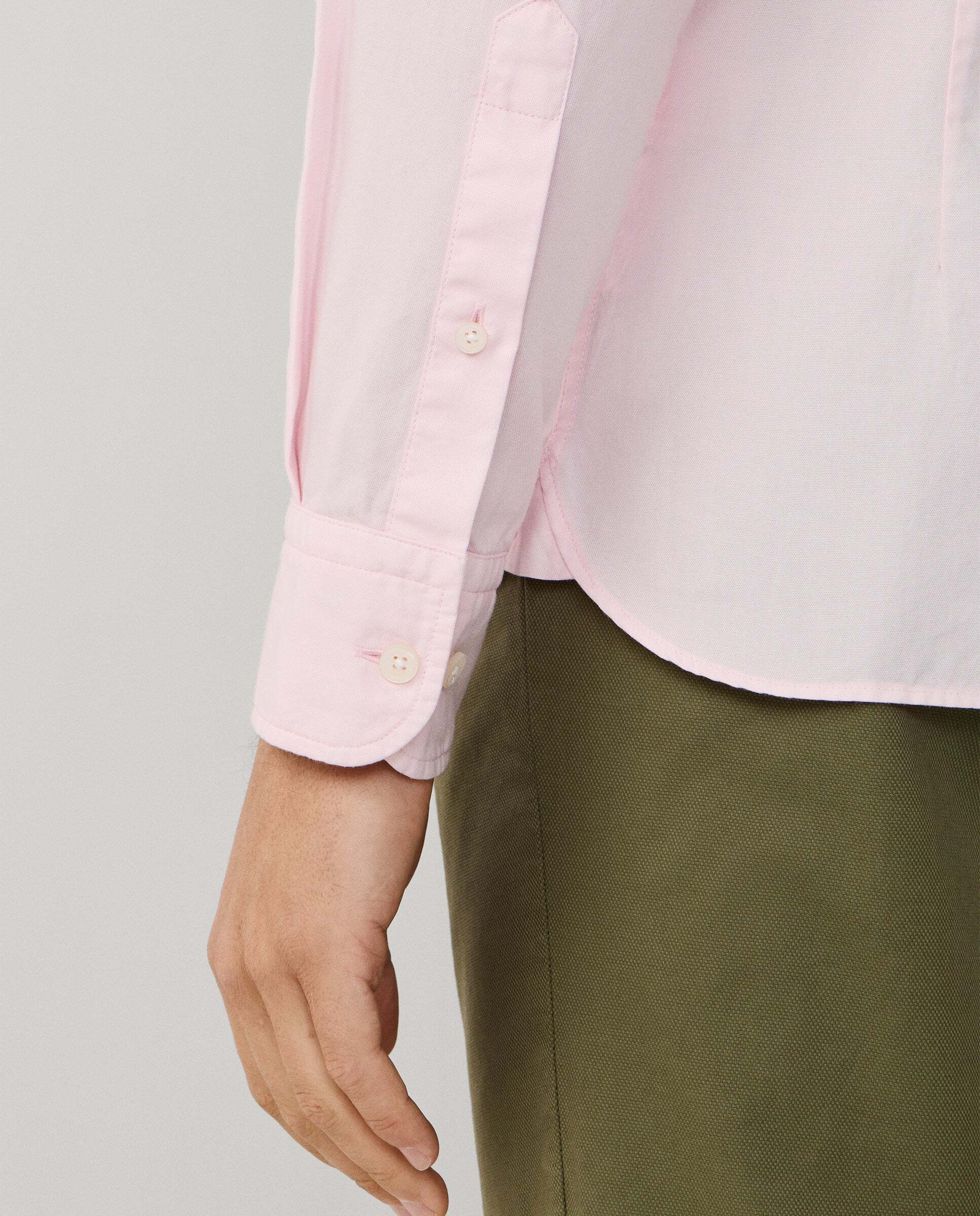 Camisa oxford de hombre teñida en prenda fit tailored - Hackett - Rosa Rosa-5