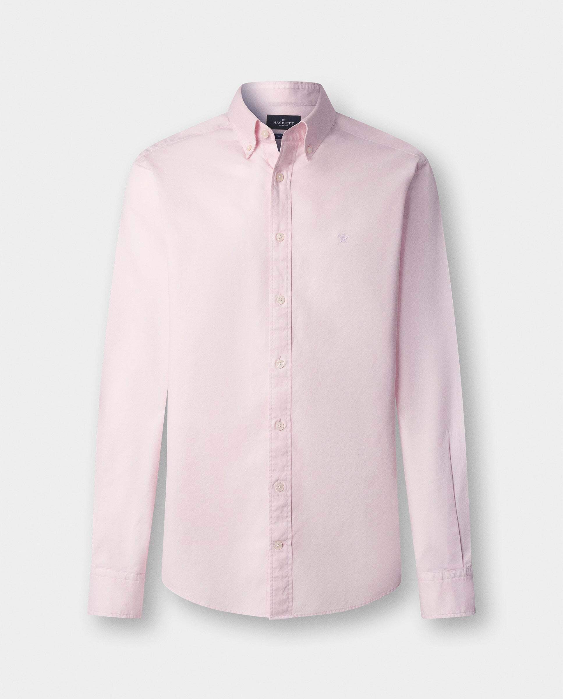 Camisa oxford de hombre teñida en prenda fit tailored - Hackett - Rosa Rosa-9
