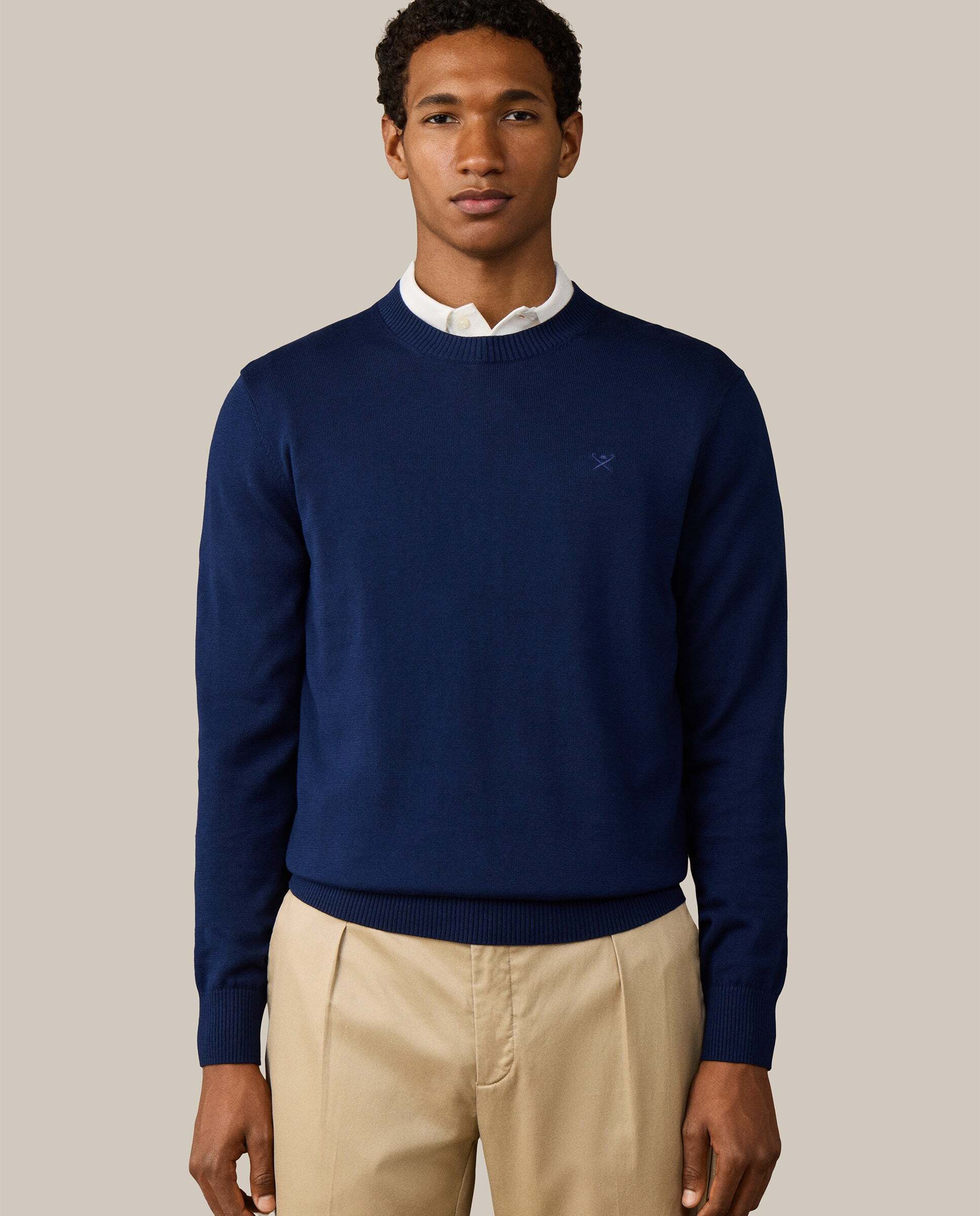 Imagen 0 de Jersey de hombre con cuello redondo algodón Azul marino