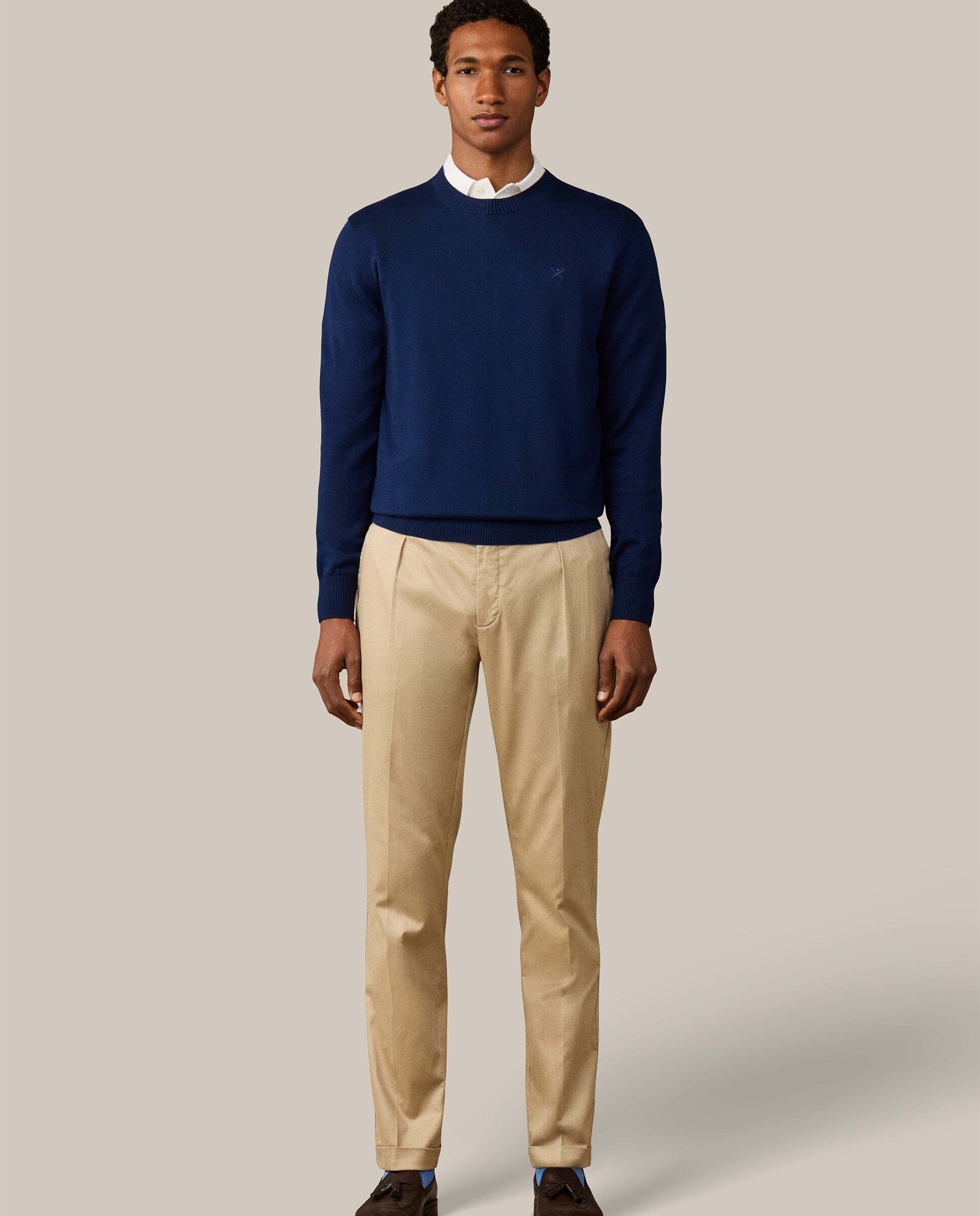 Jersey de hombre con cuello redondo algodón - Hackett - Azul marino Azul marino-2