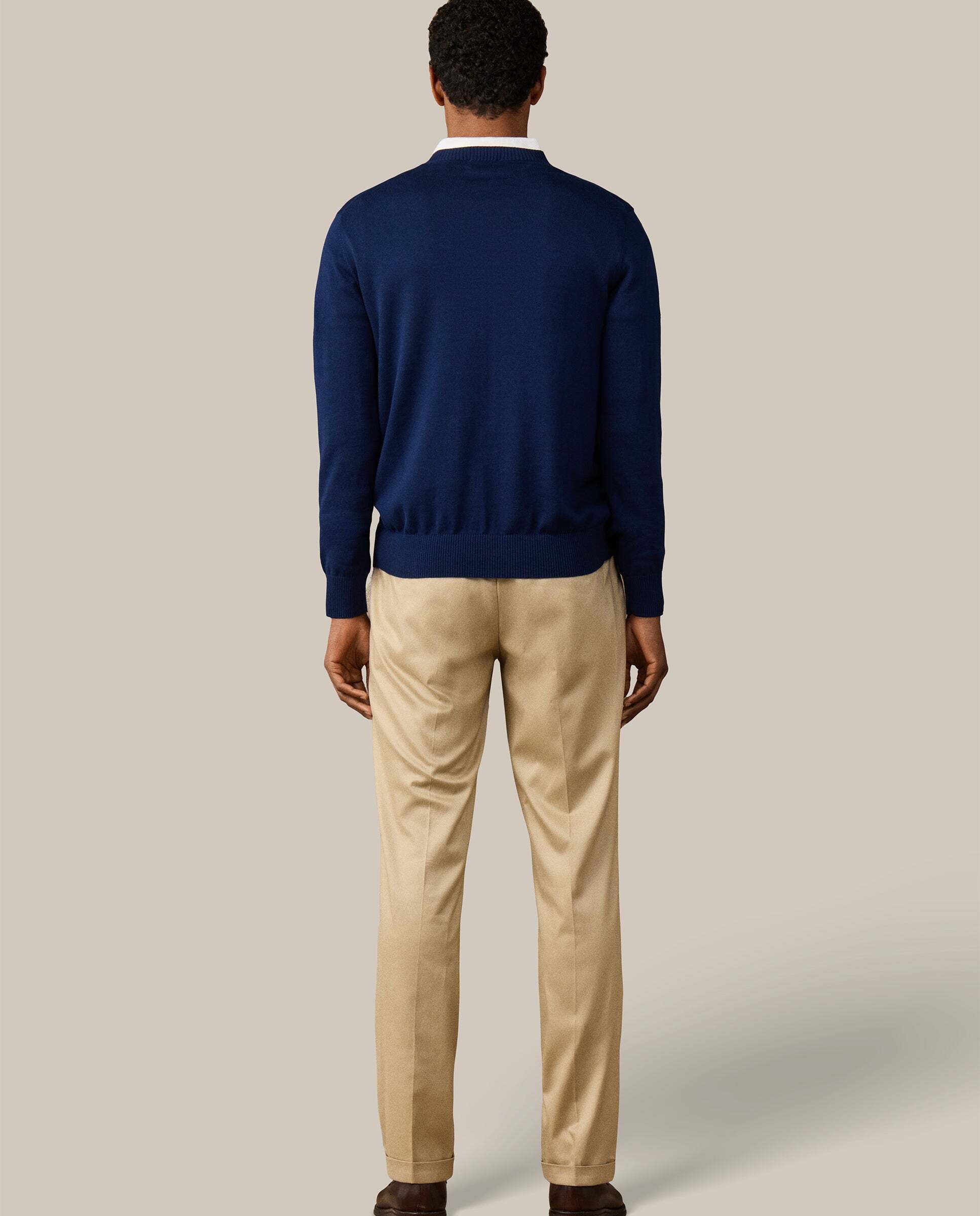 Jersey de hombre con cuello redondo algodón - Hackett - Azul marino Azul marino-3