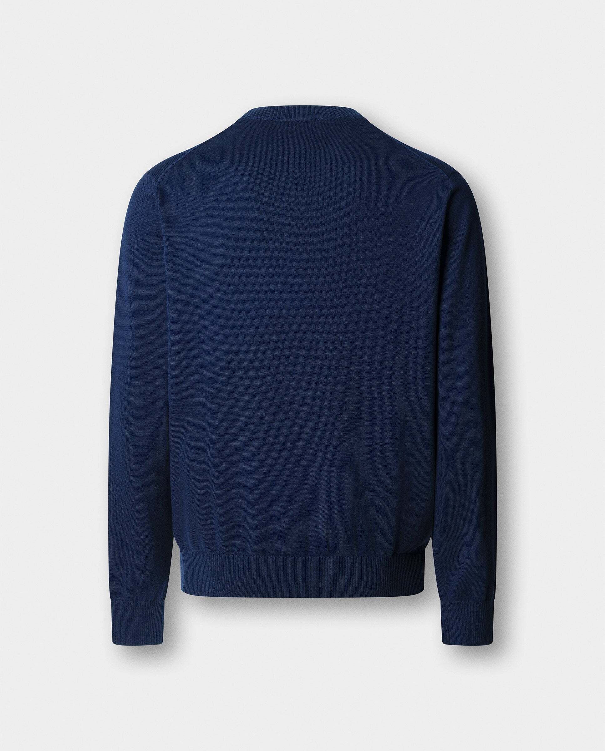 Jersey de hombre con cuello redondo algodón - Hackett - Azul marino Azul marino-8