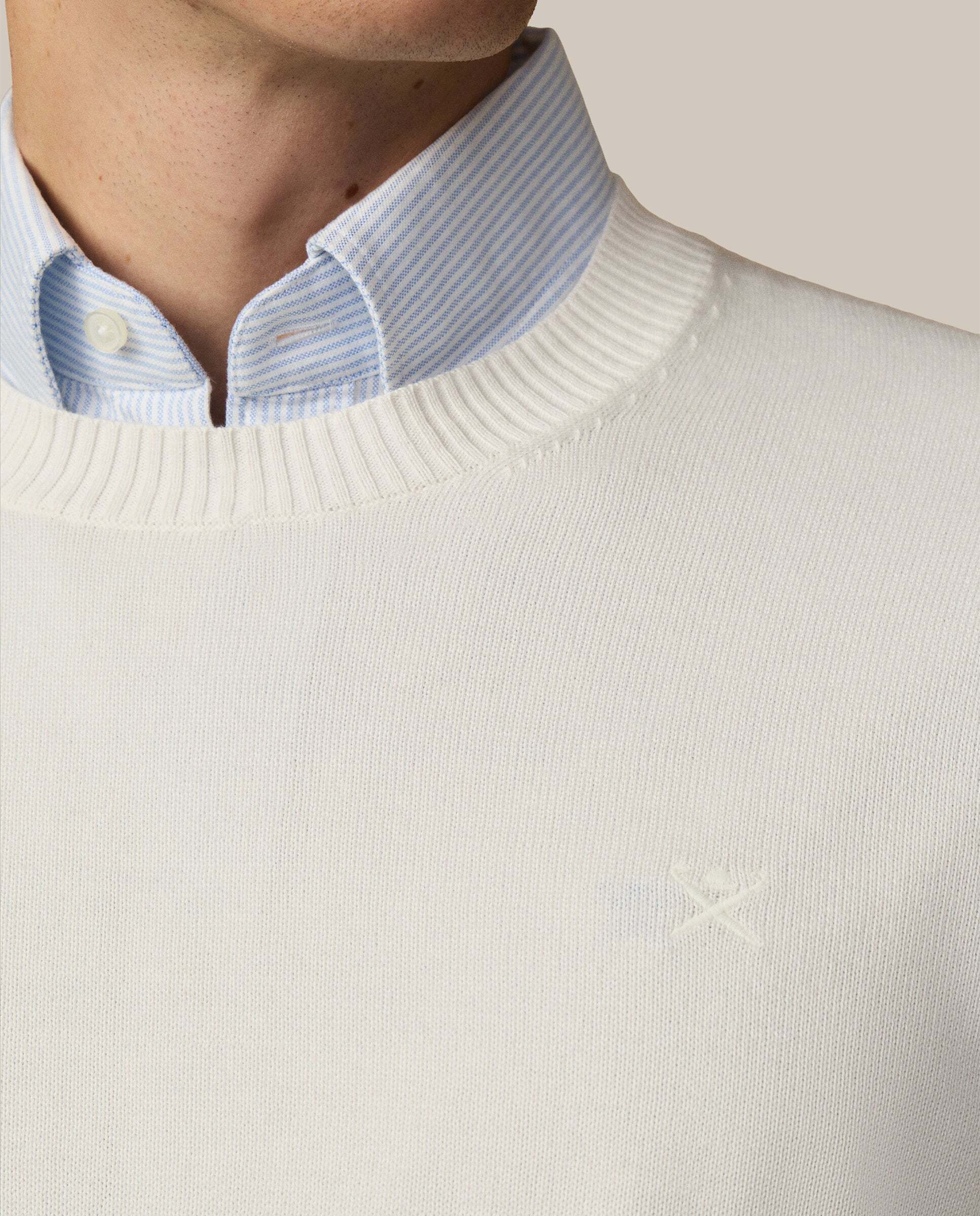 Jersey de hombre con cuello redondo algodón - Hackett - Crema Crema-5