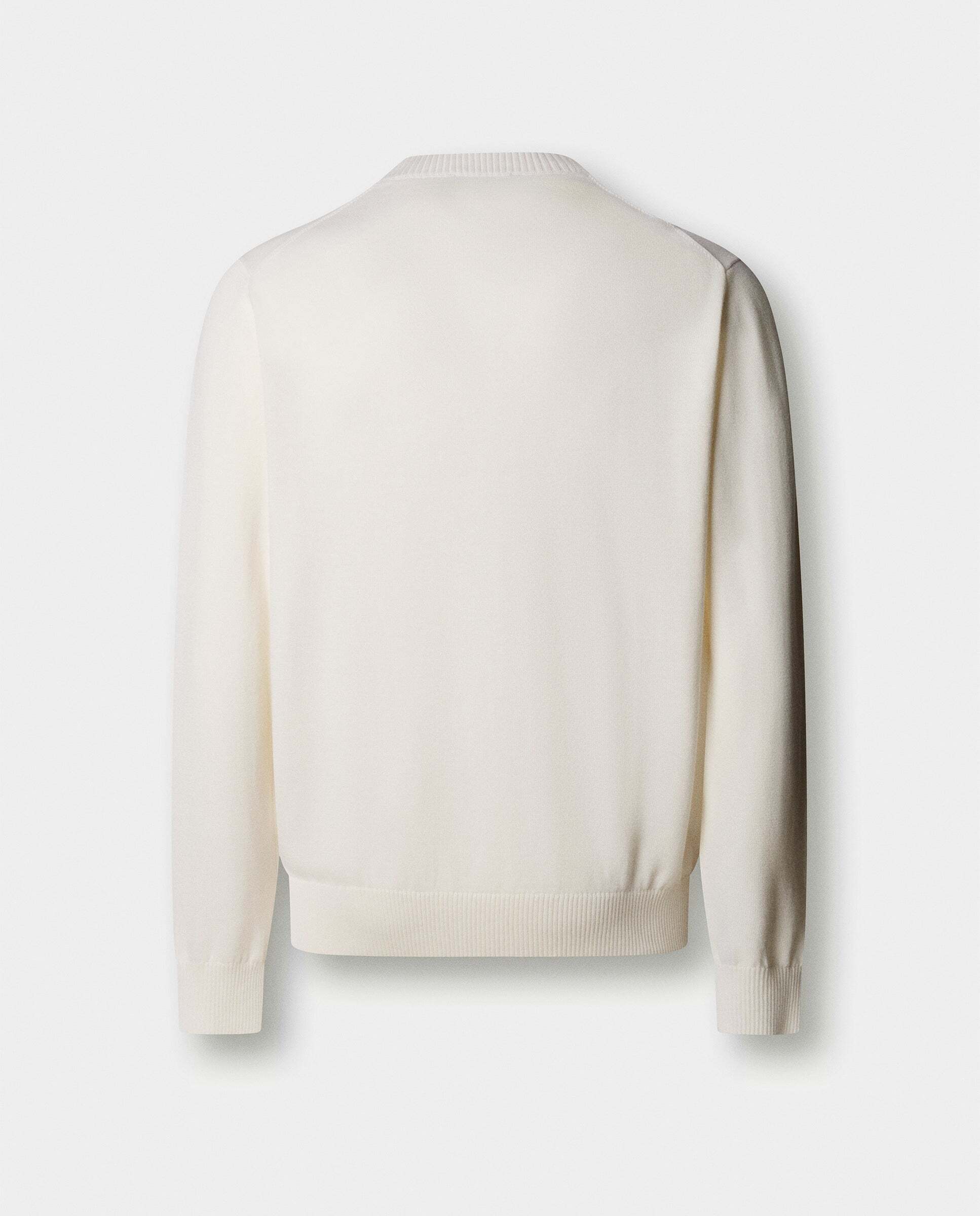 Jersey de hombre con cuello redondo algodón - Hackett - Crema Crema-8