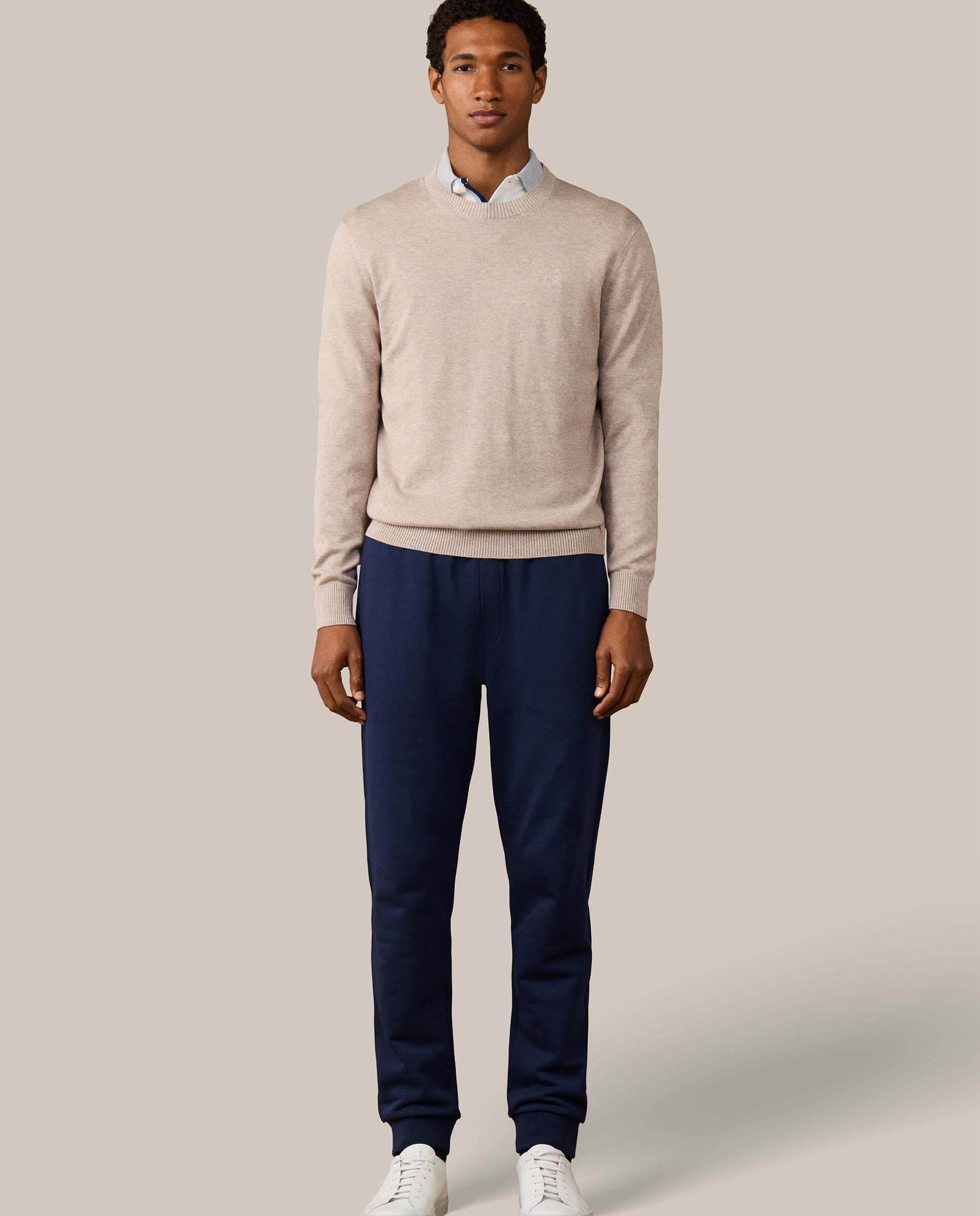 Jersey de hombre con cuello redondo algodón - Hackett - Beige Beige-2