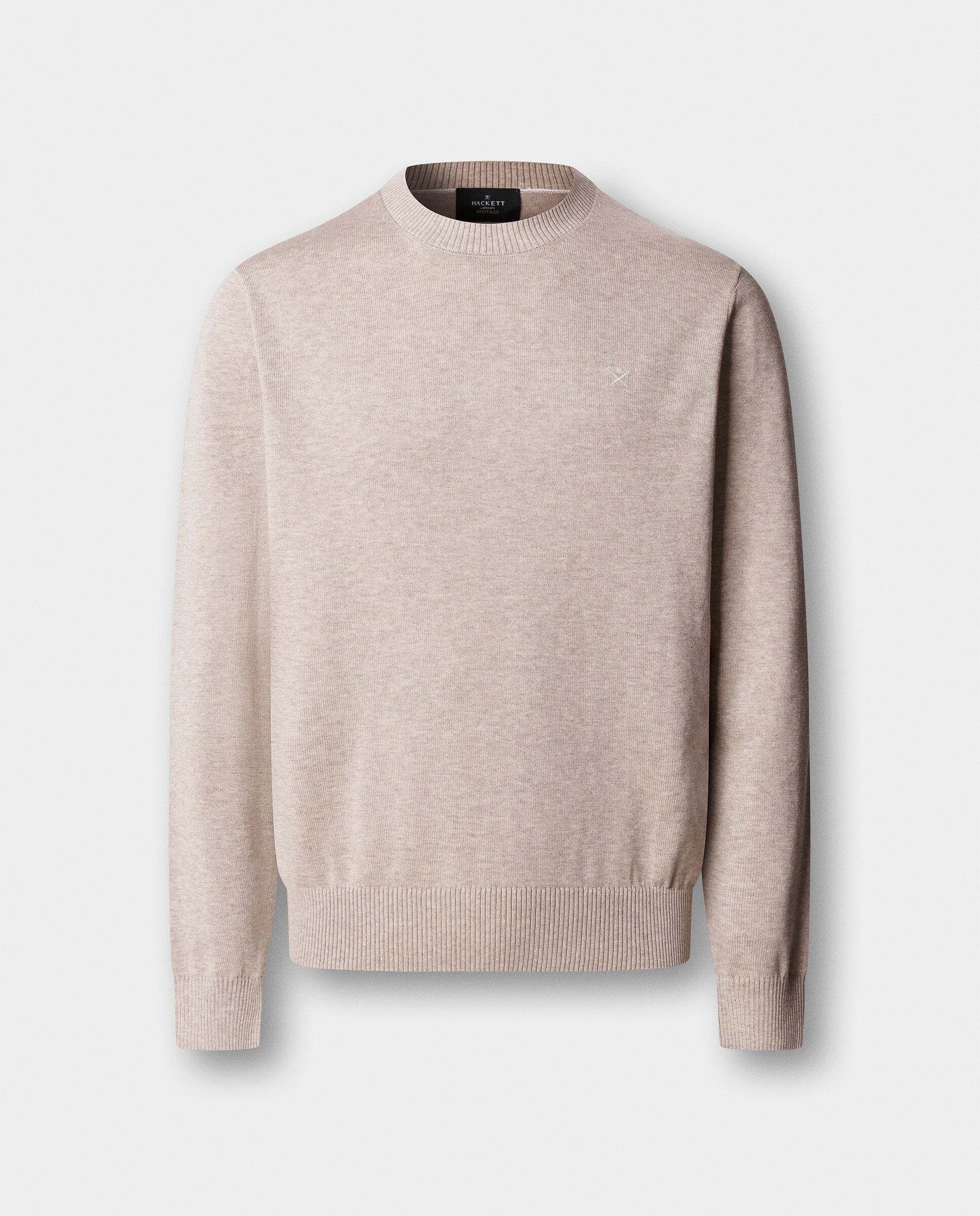 Jersey de hombre con cuello redondo algodón - Hackett - Beige Beige-9